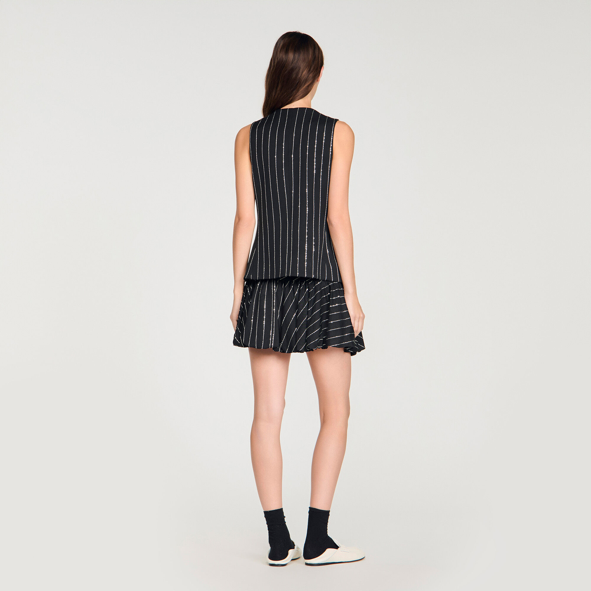 Gilet rayé strassé