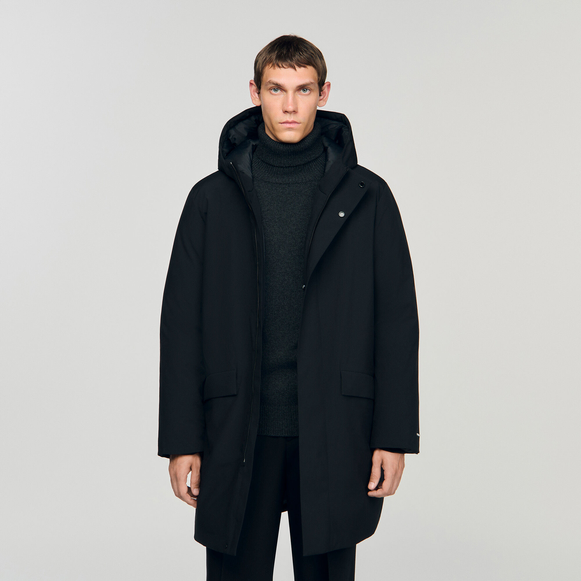 Parka à capuche avec fermeture éclair