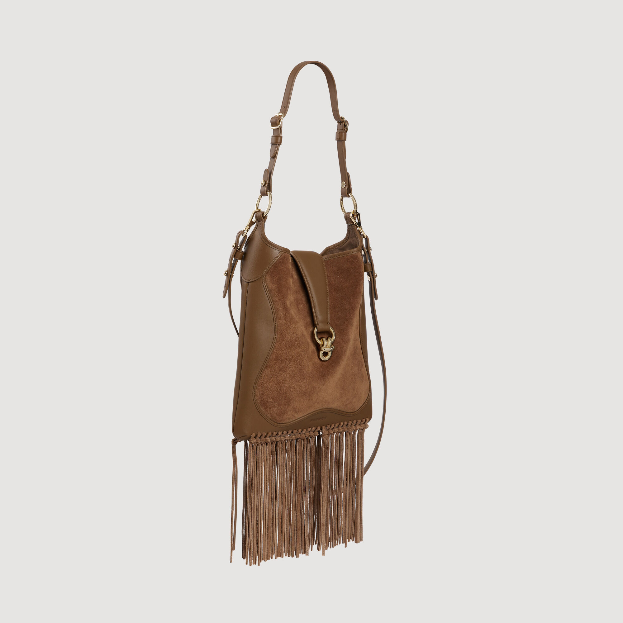 Sac en cuir et en daim avec franges