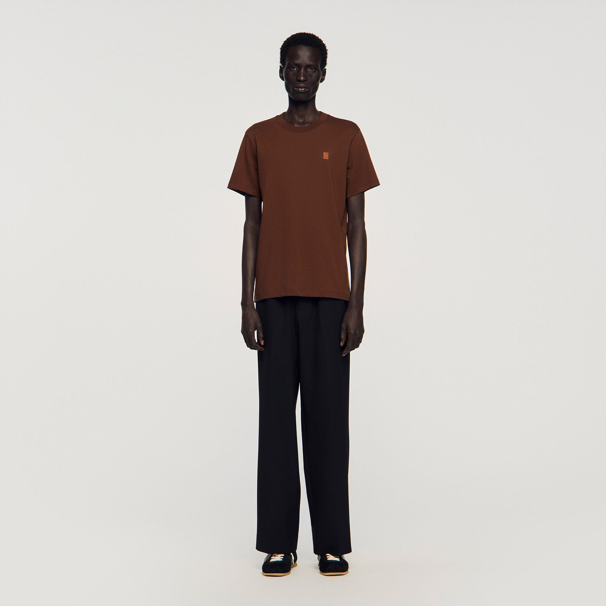 T-shirt en cuir avec logo