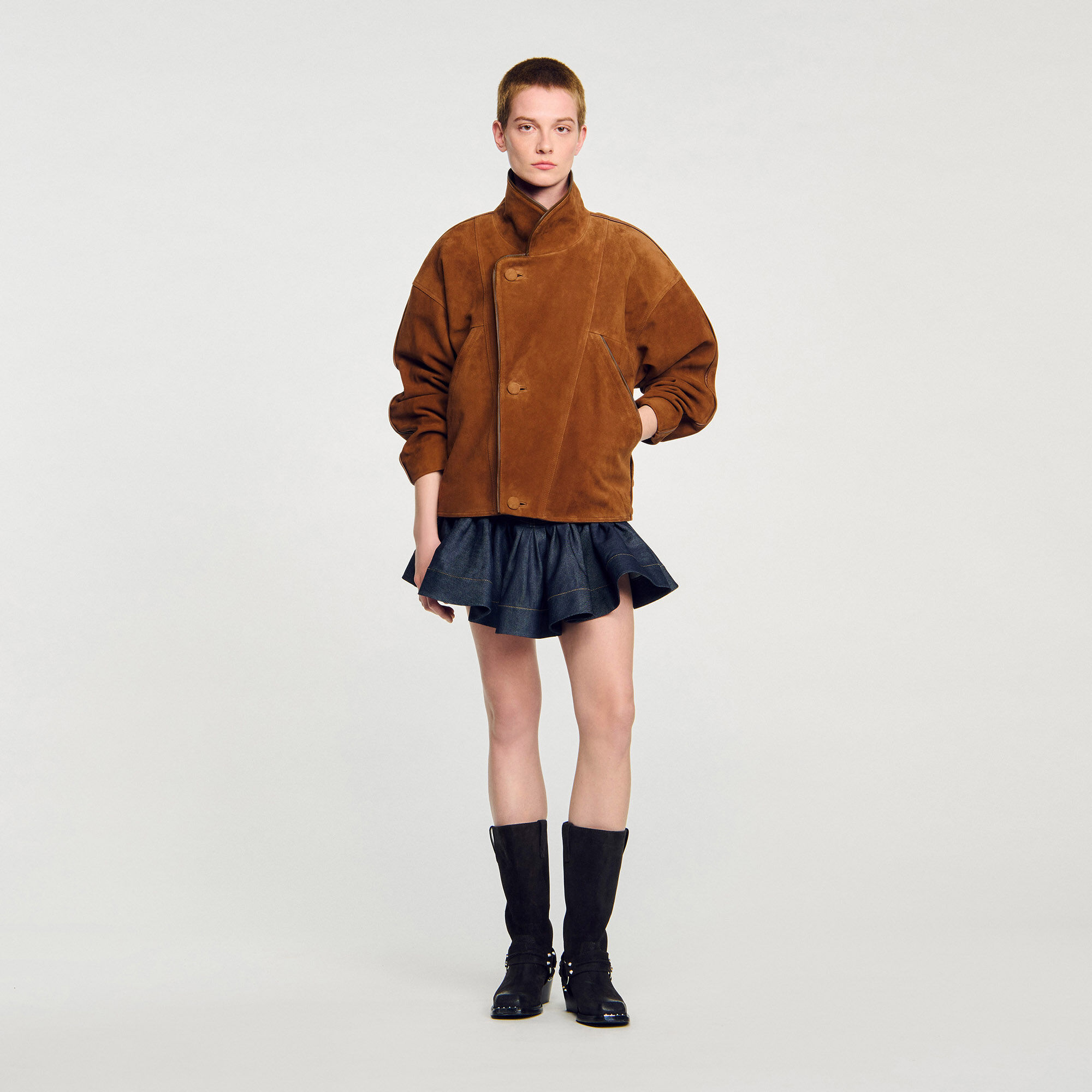 Veste en daim oversize