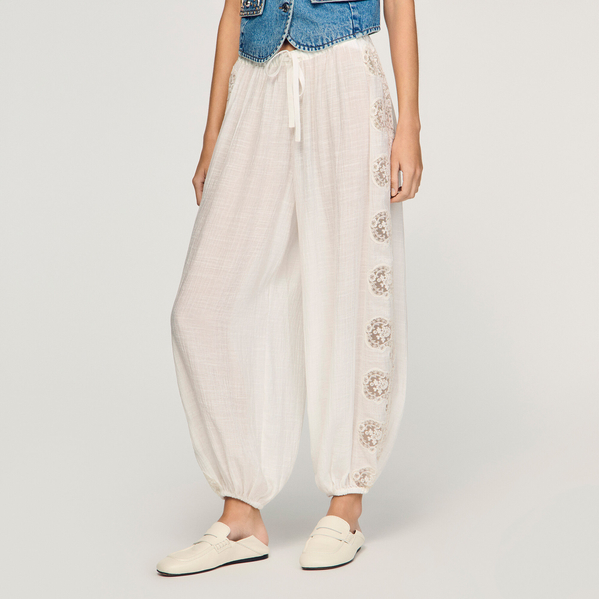 Pantalons ballon froissés