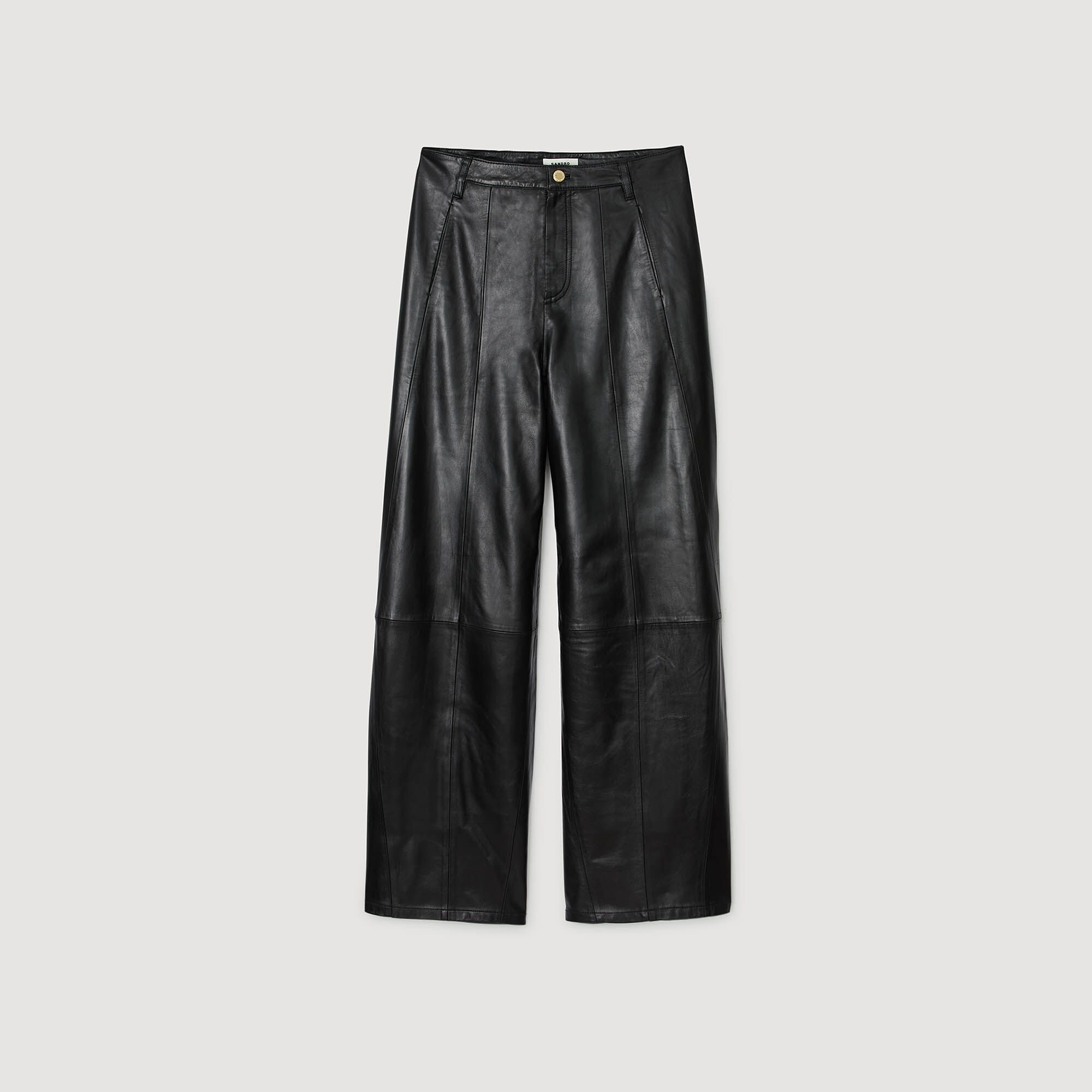 Pantalons en cuir à jambe large