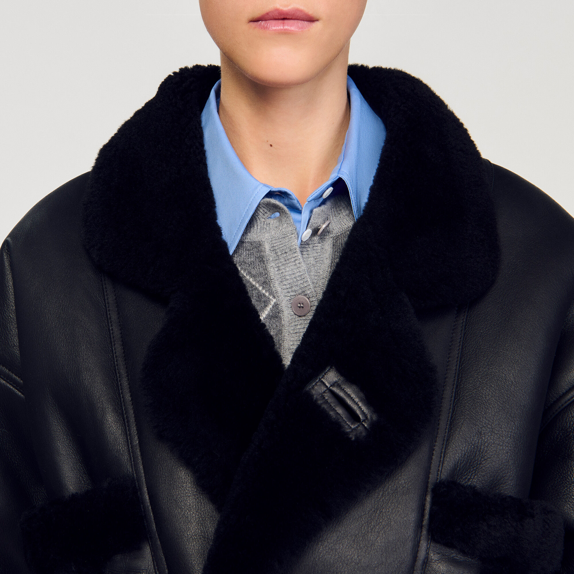 Manteau en shearling court