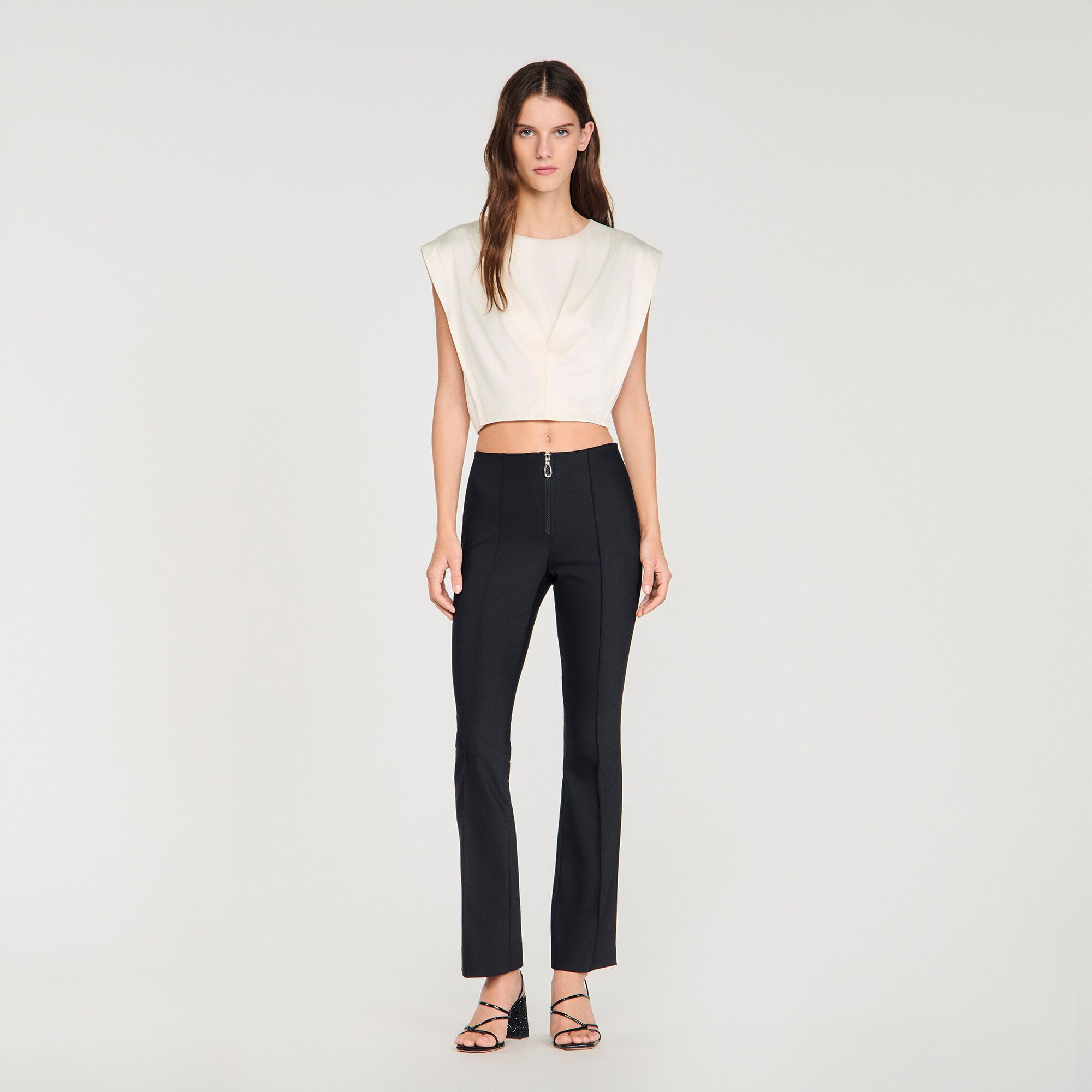 Pantalon à plis et fermeture éclair