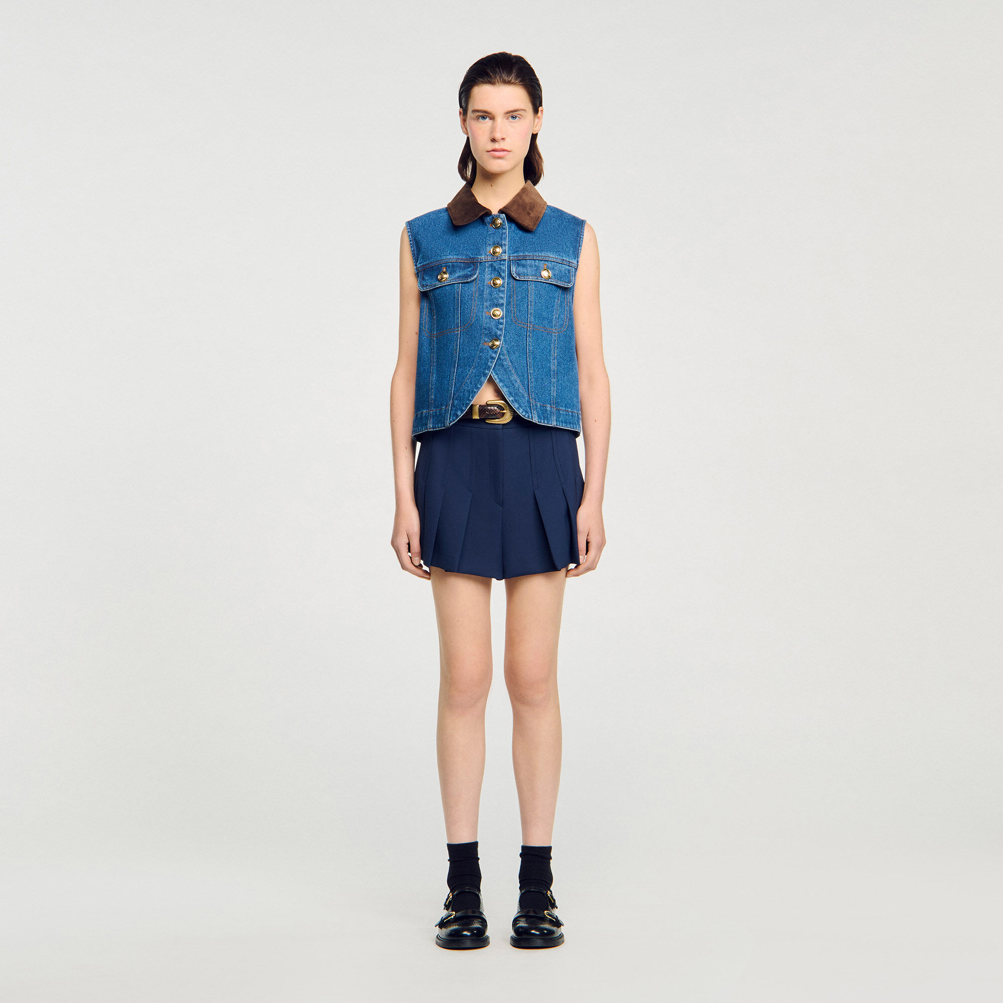 Gilet en denim sans manches