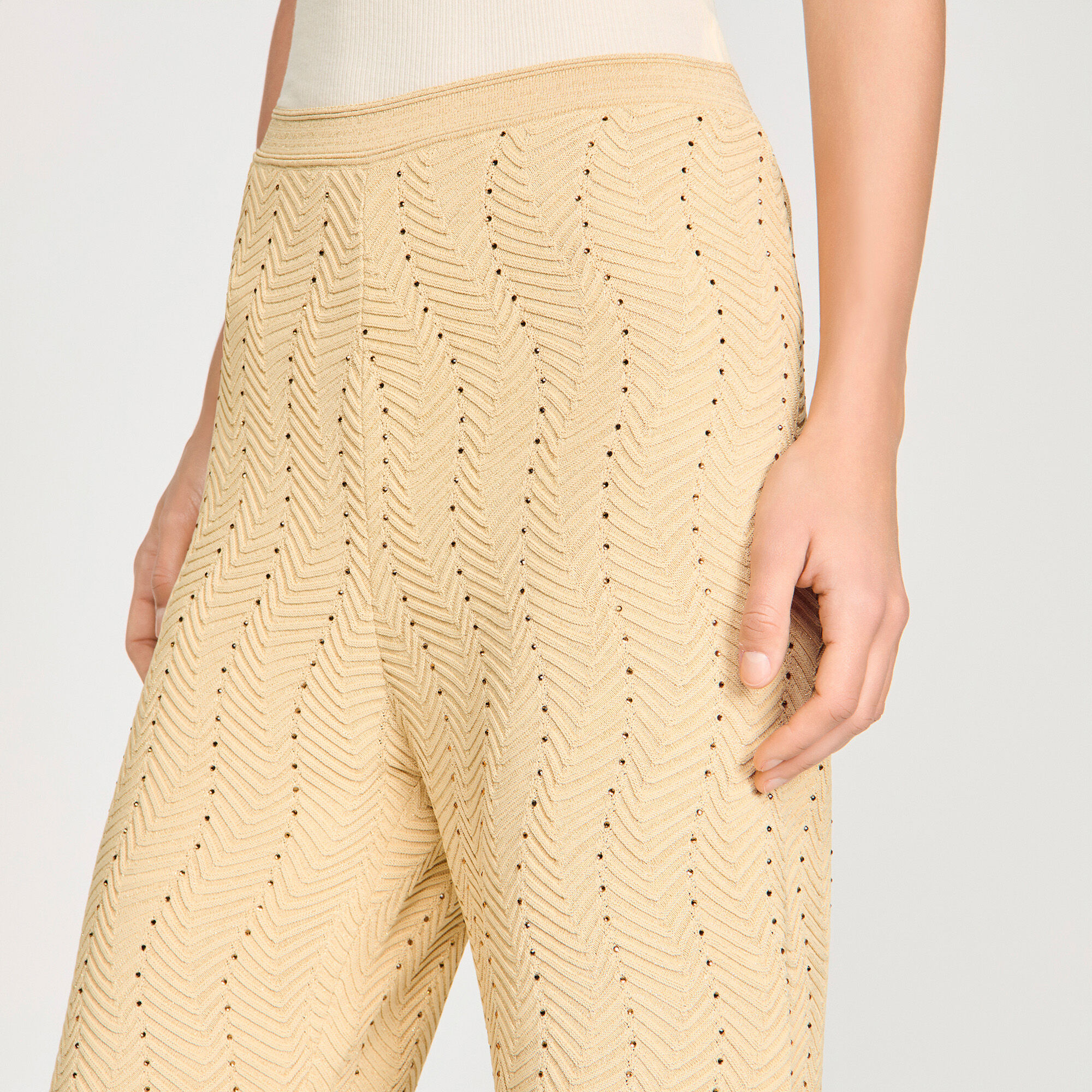 Pantalons en maille strass