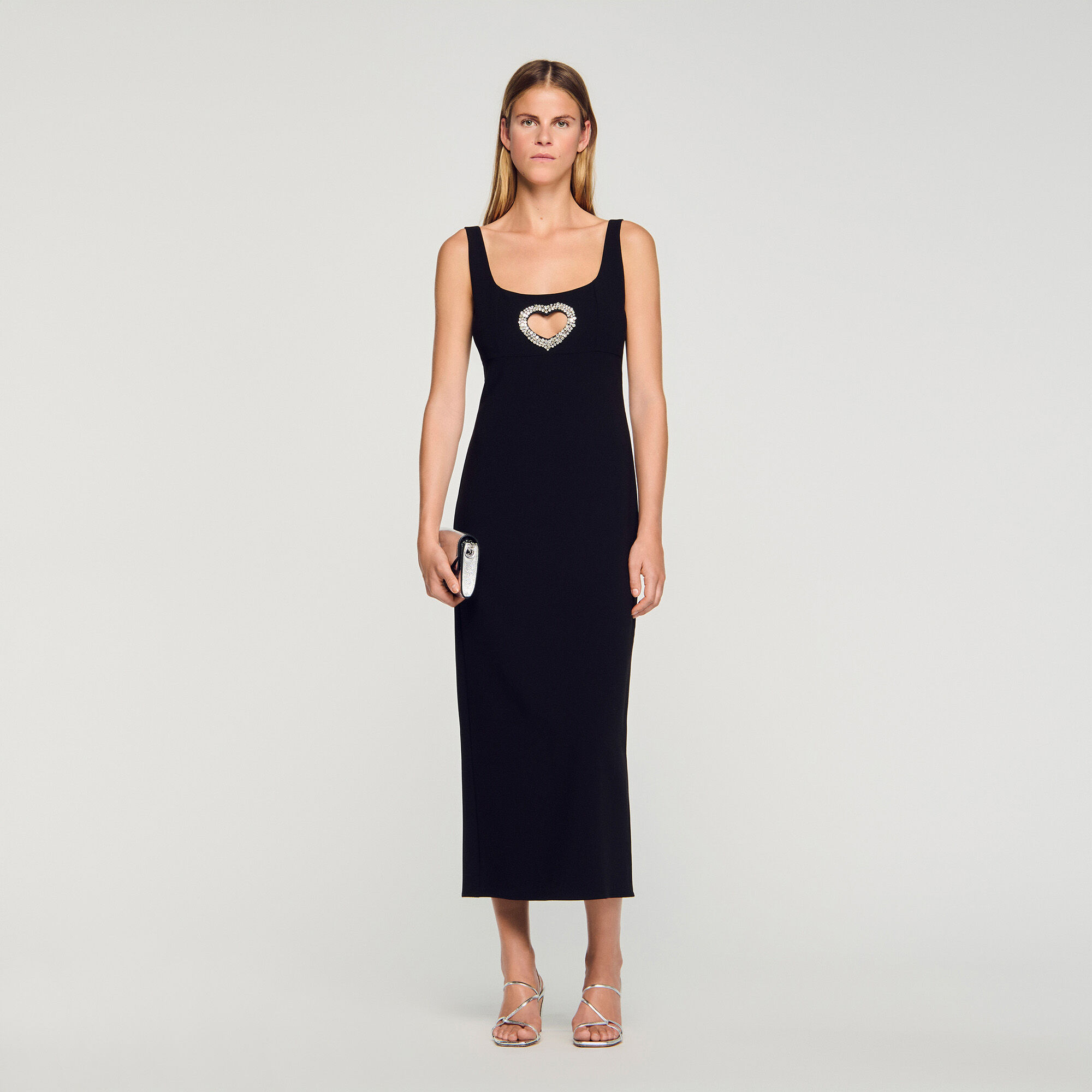 Robe maxi en strass cœur