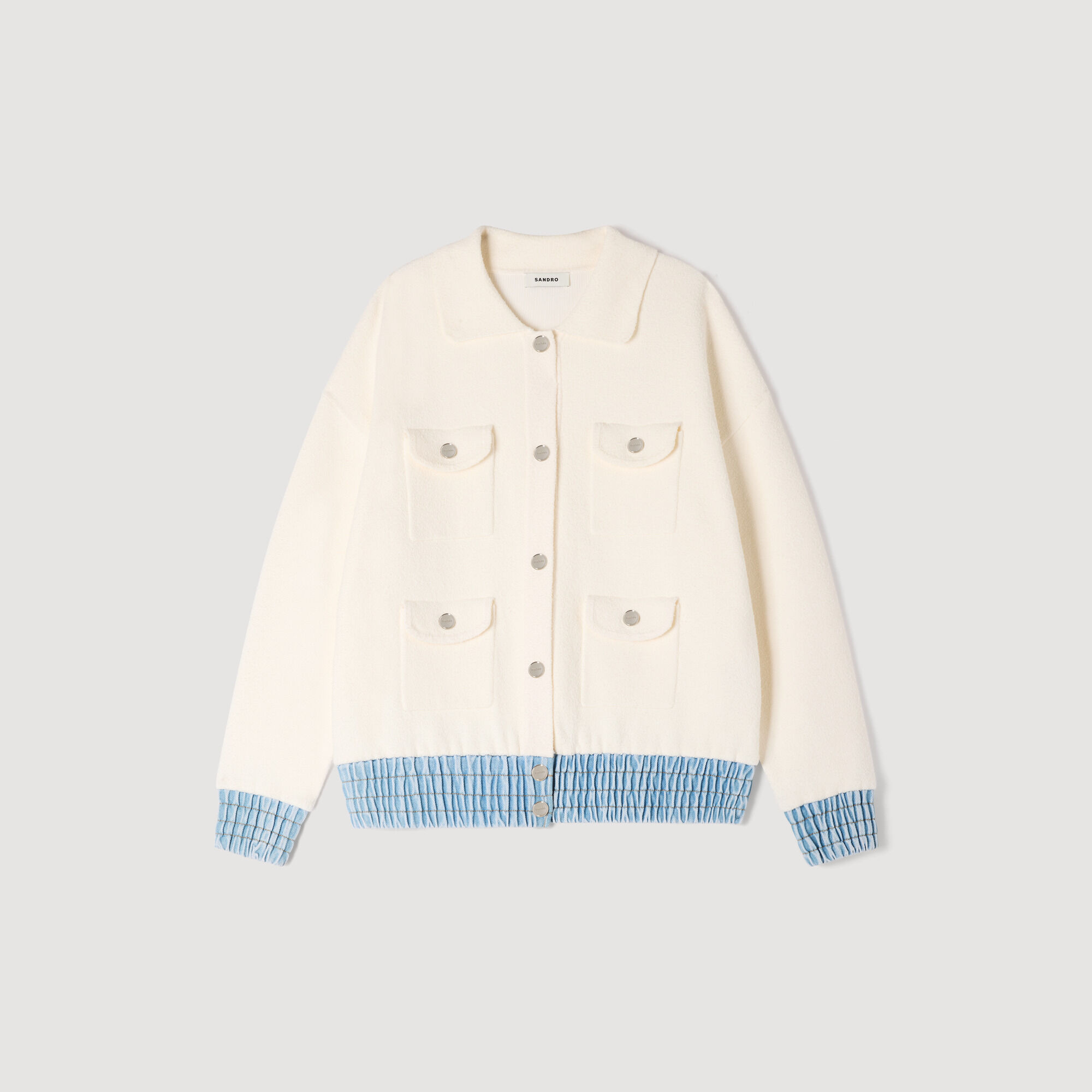 Cardigan avec détails en denim