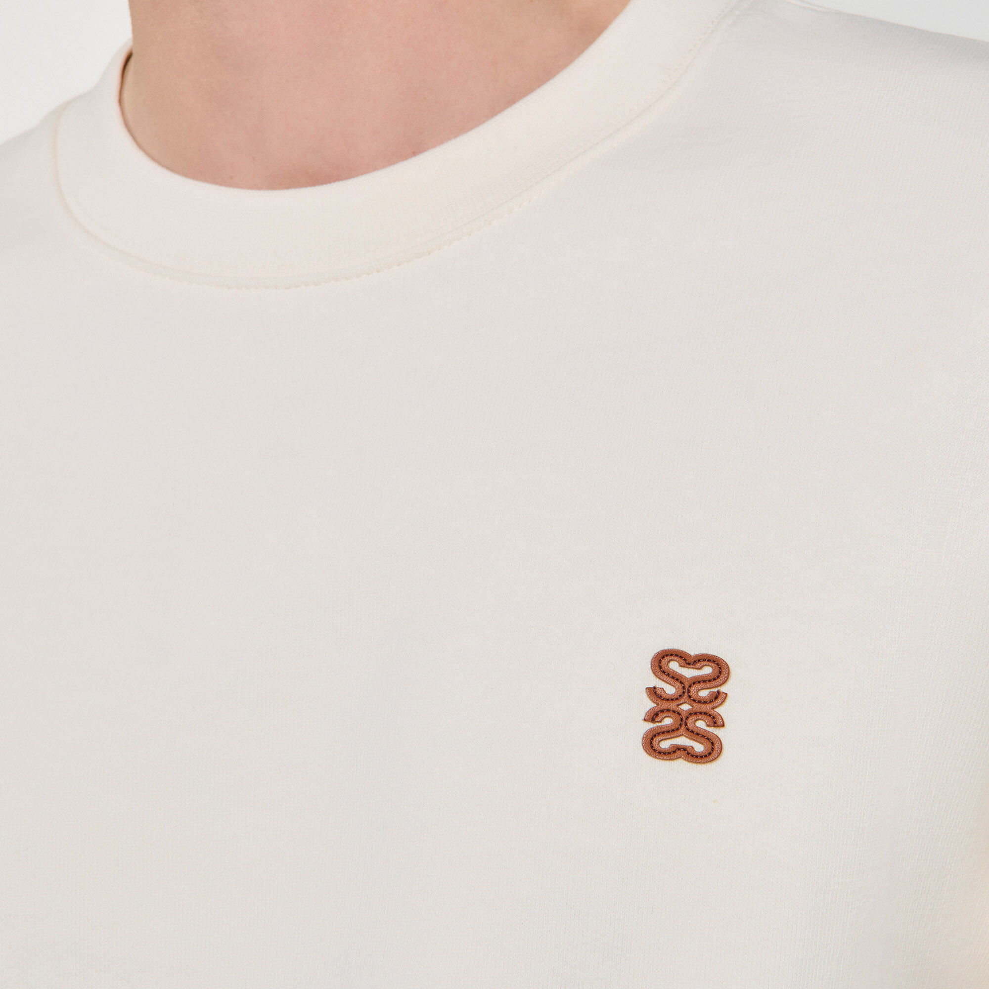 Sweat-shirt oversize avec patch en cuir