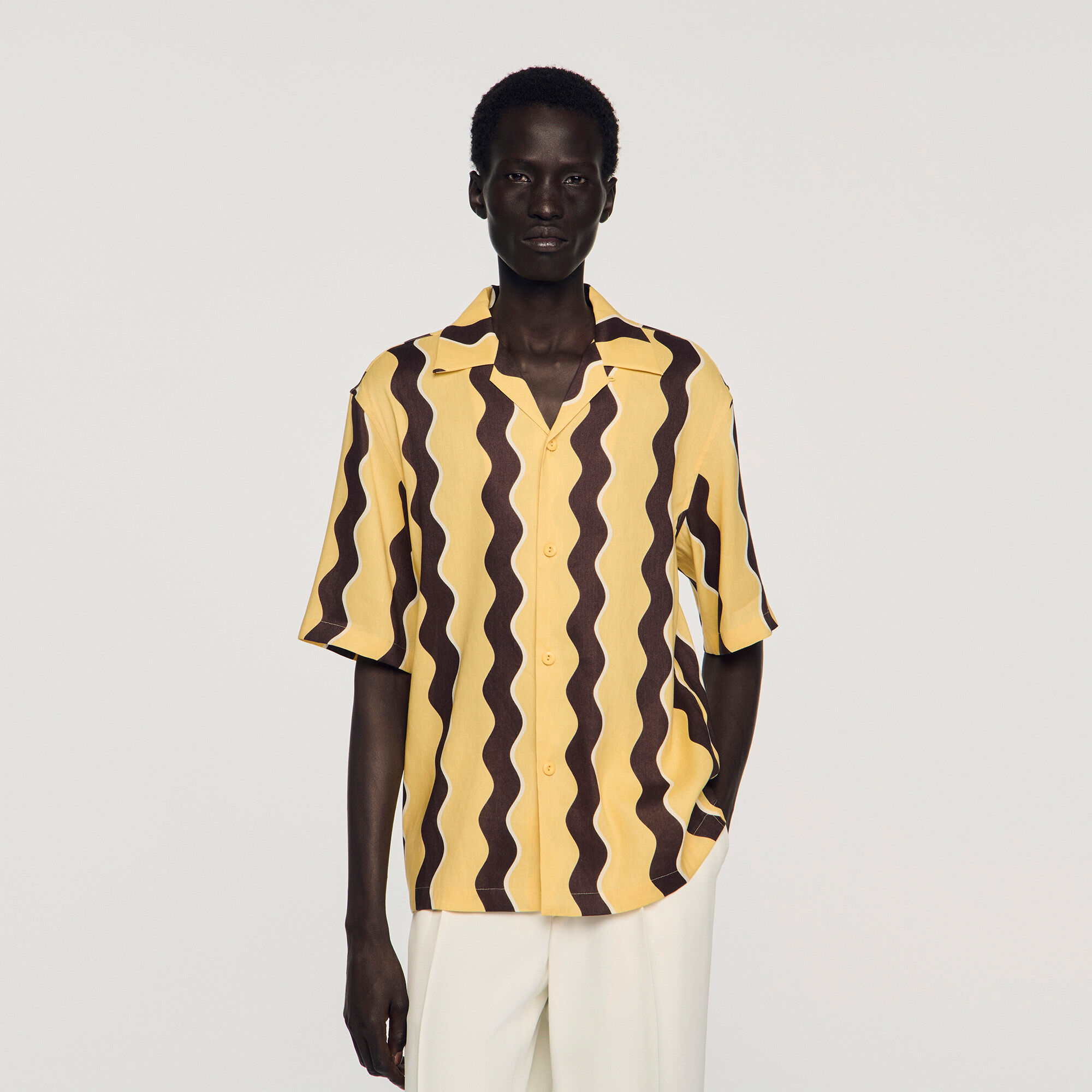 Chemise en lin imprimée