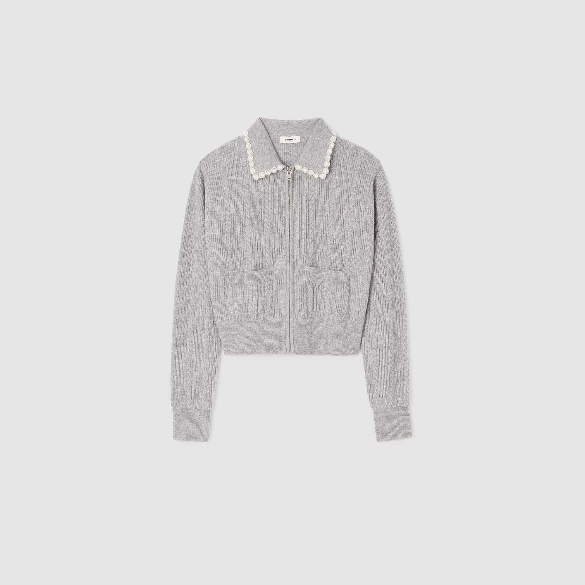 Cardigan avec col perlé