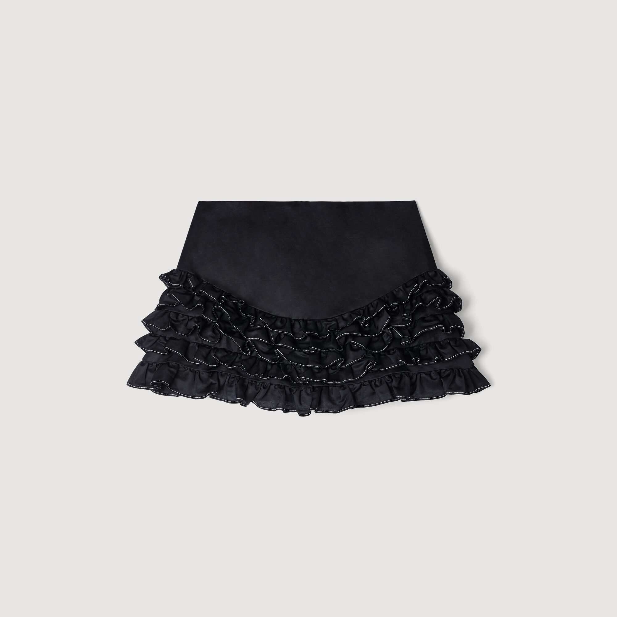 Mini short à volants avec surpiqûres