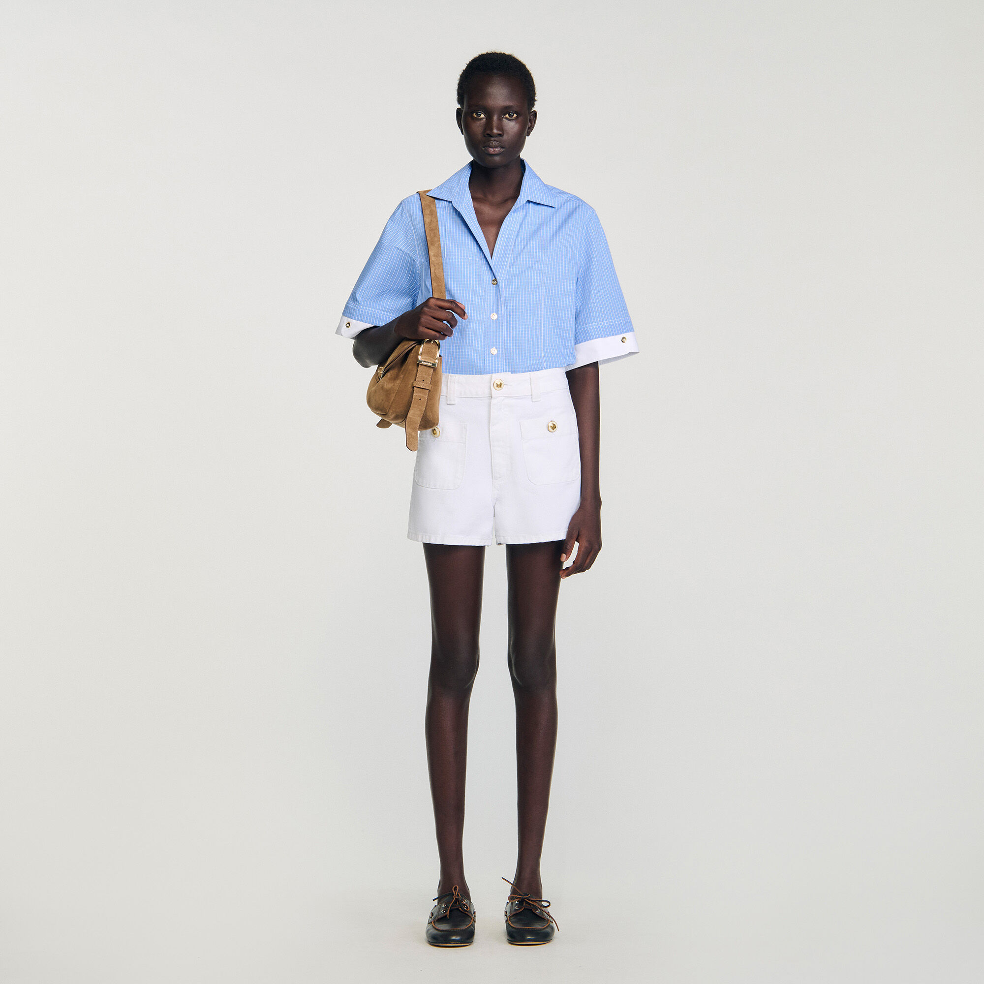 Shorts en denim à taille haute