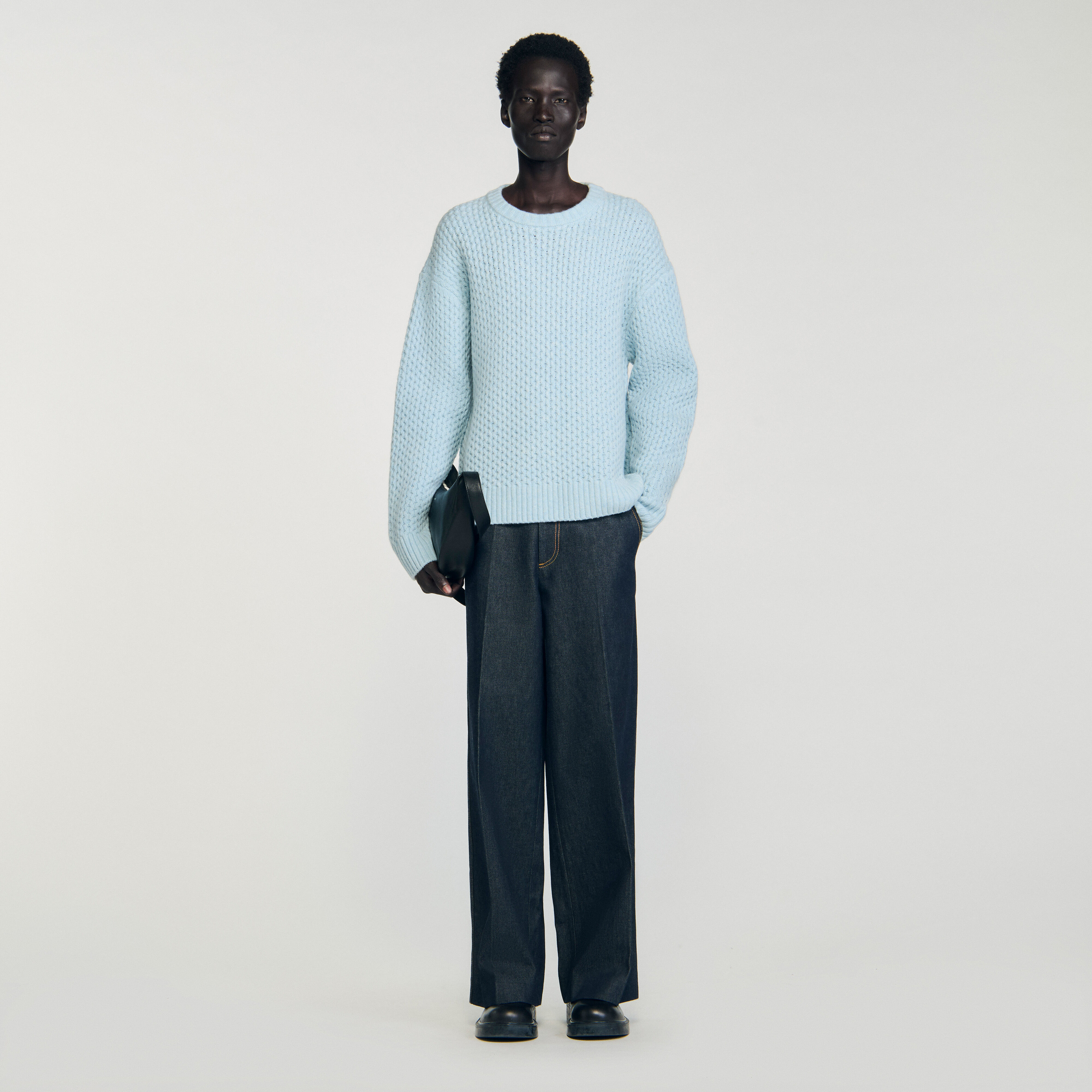 Pull-over en laine à maille de rayon