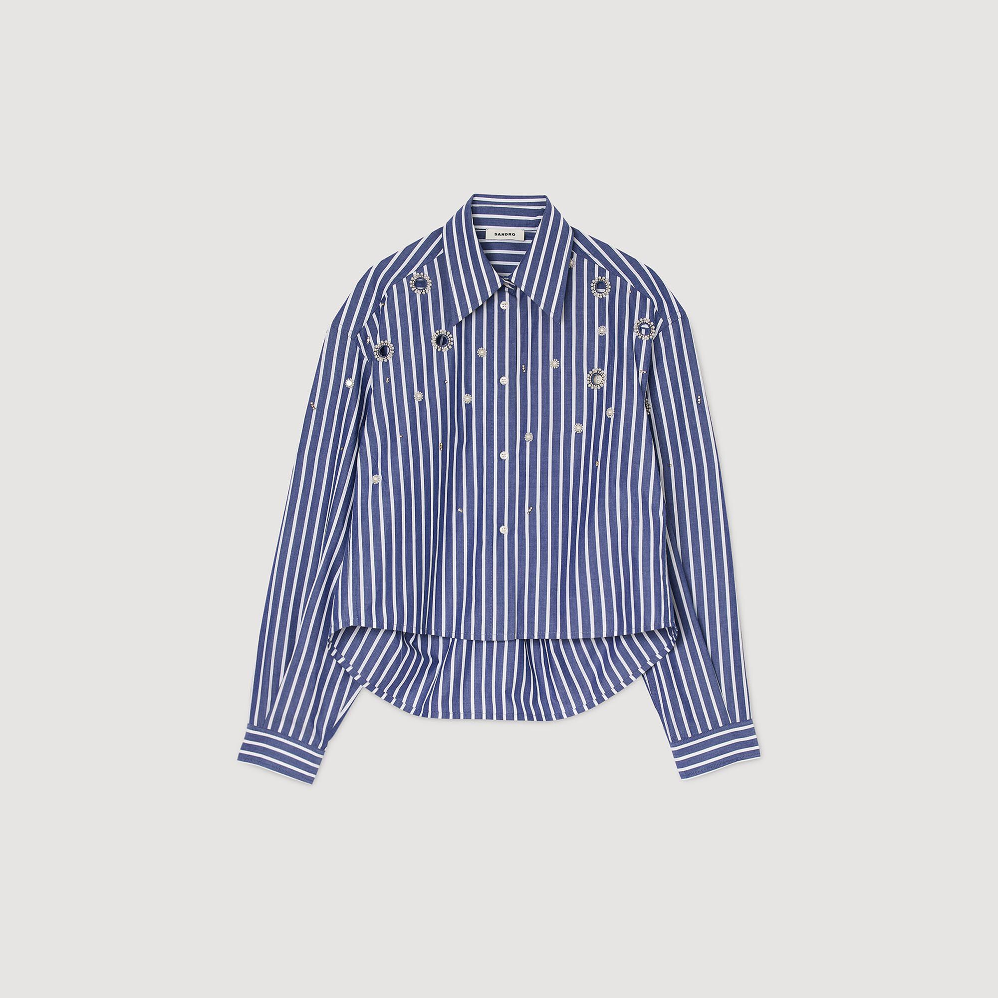 Chemise rayée perlée