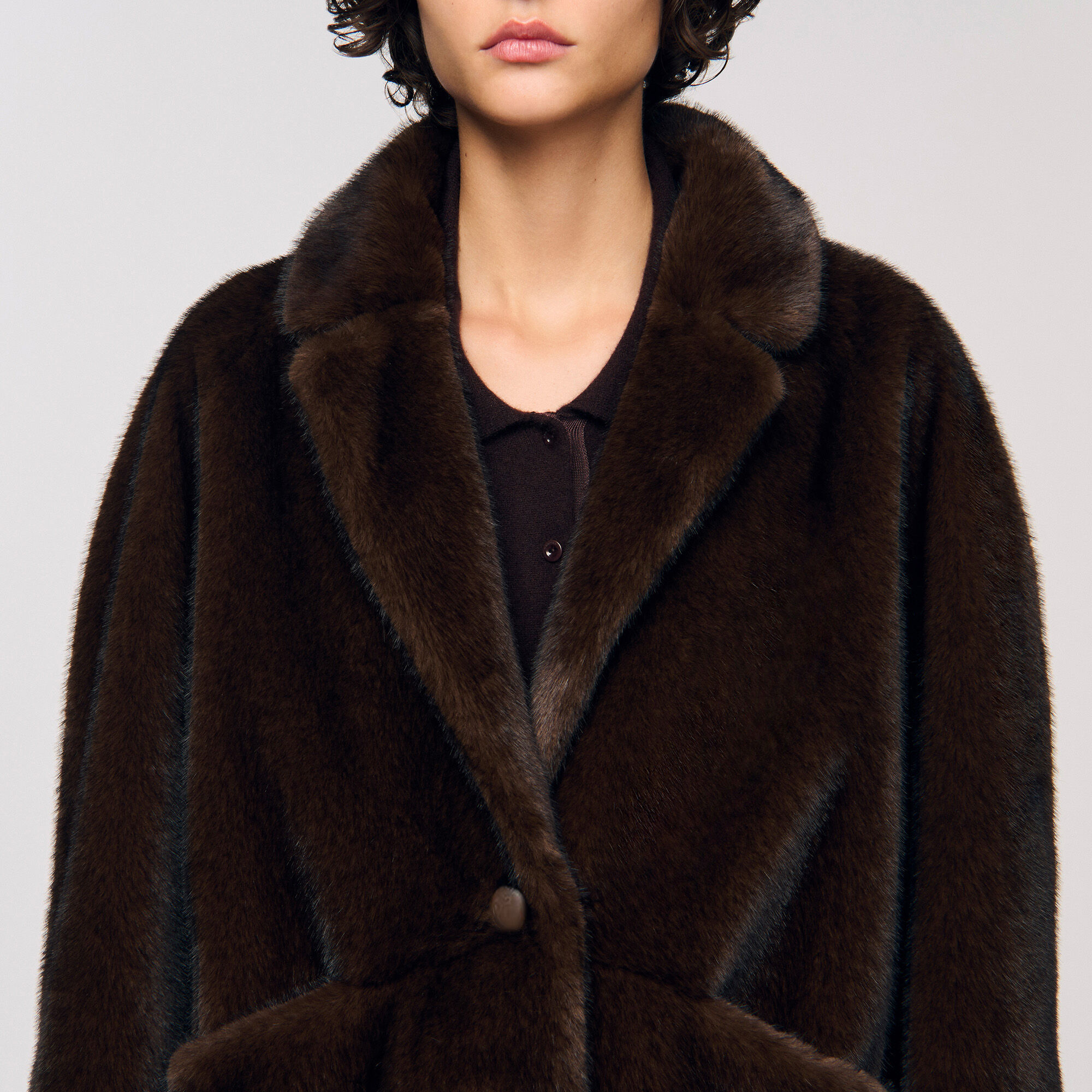 Manteau en fausse fourrure style veste