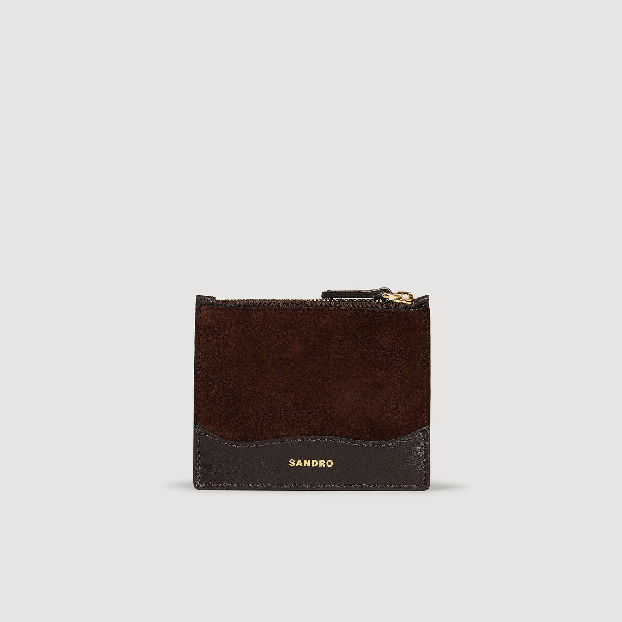 Porte-cartes en cuir et daim