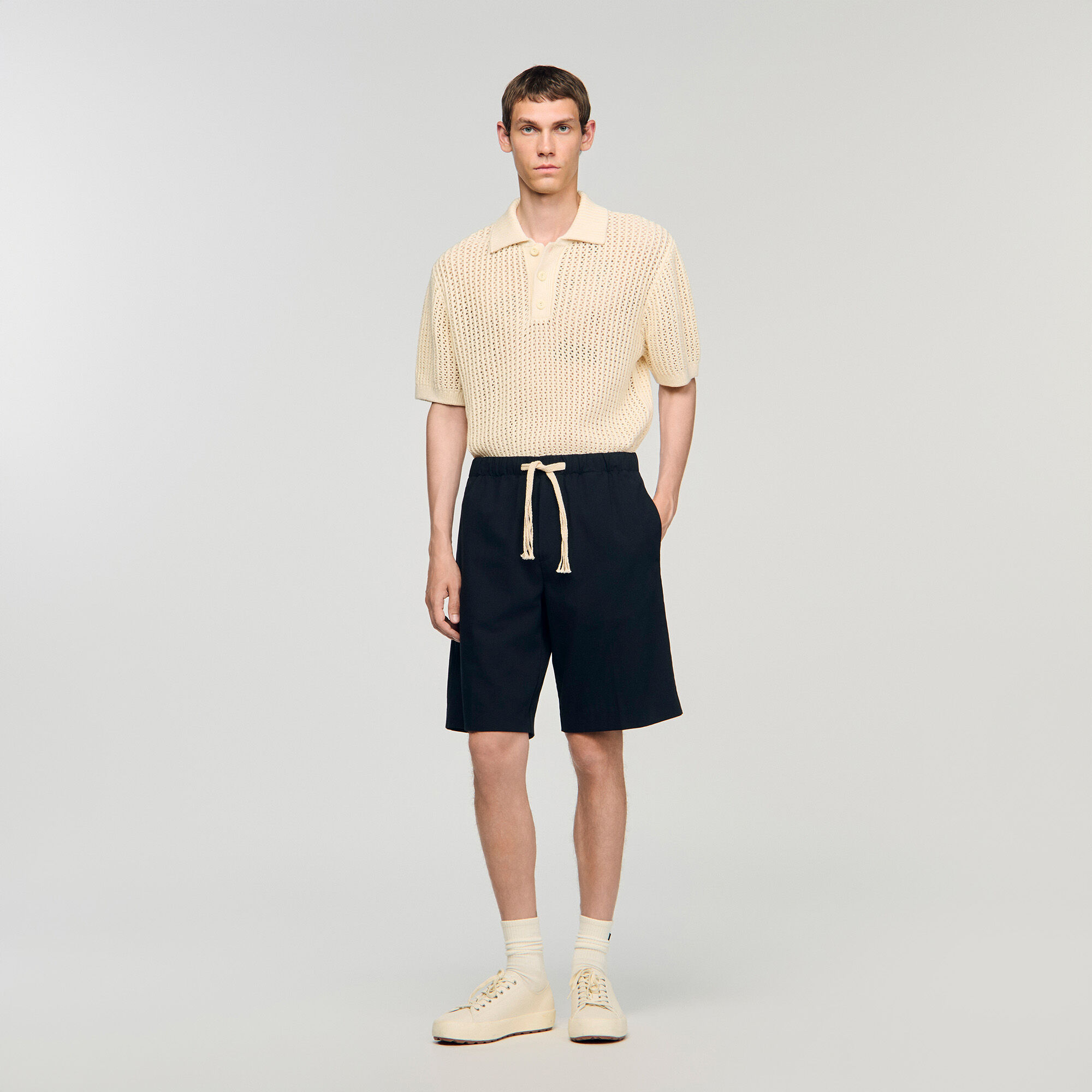 Shorts en coton à taille élastiquée