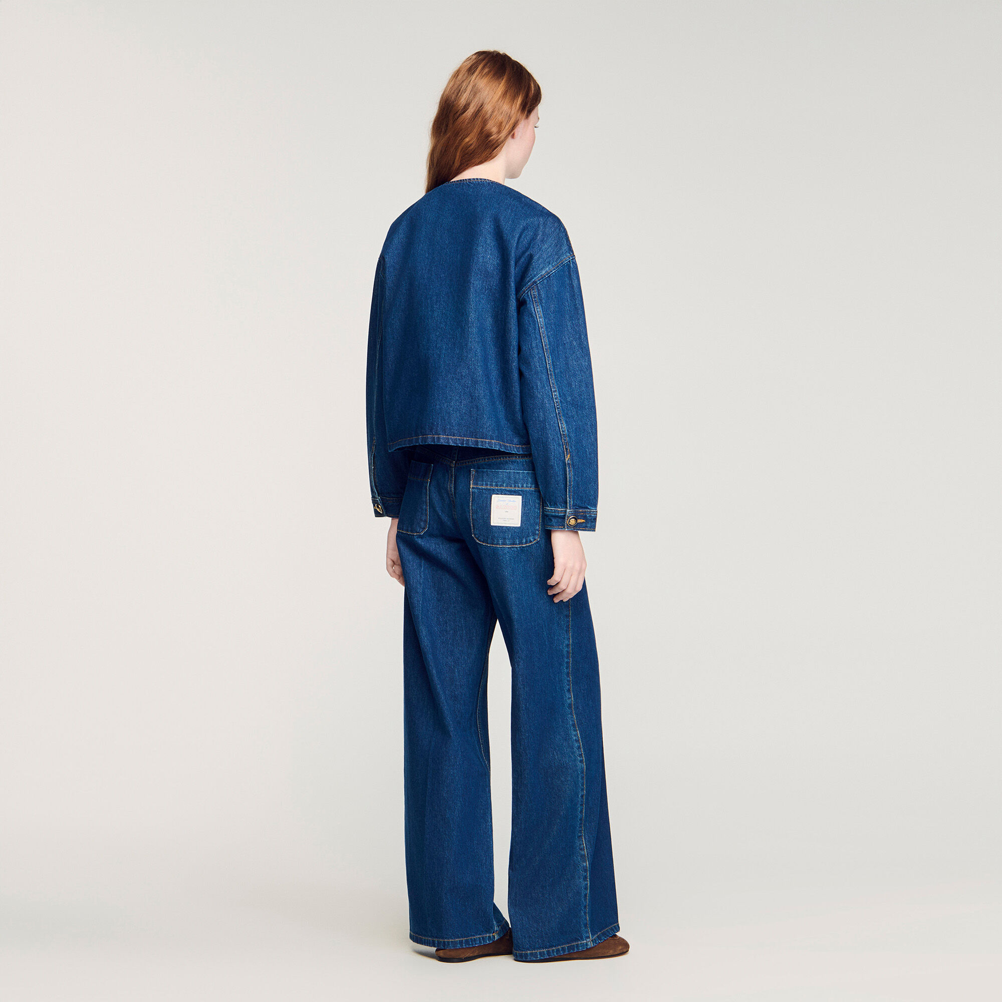 Veste en denim avec boutons fantaisie