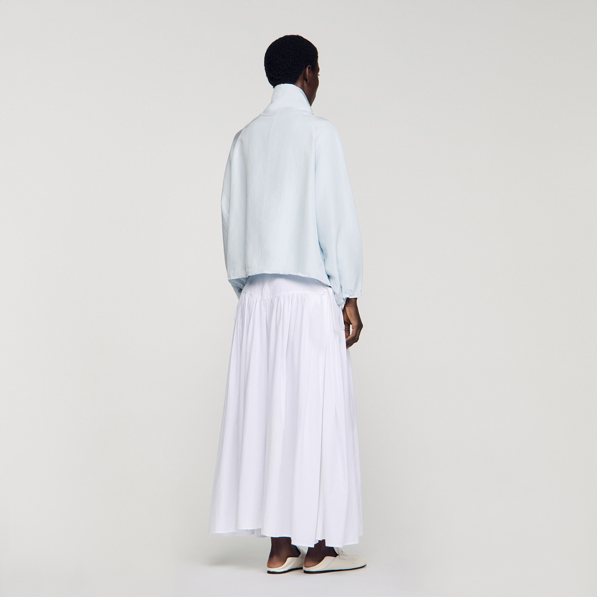Veste oversize à col brodé