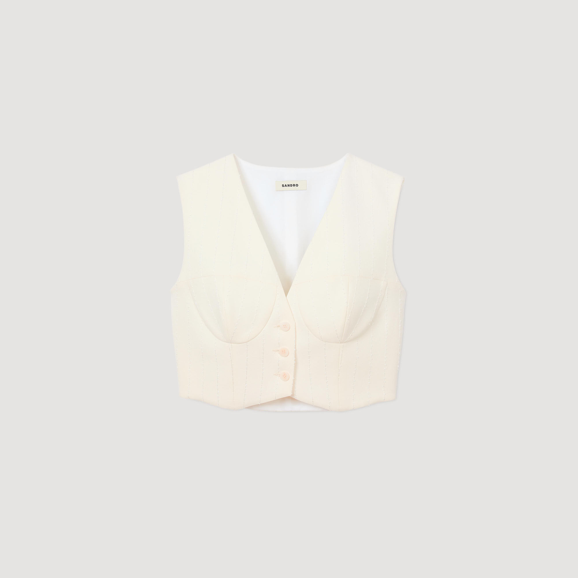 Gilet court à paillettes