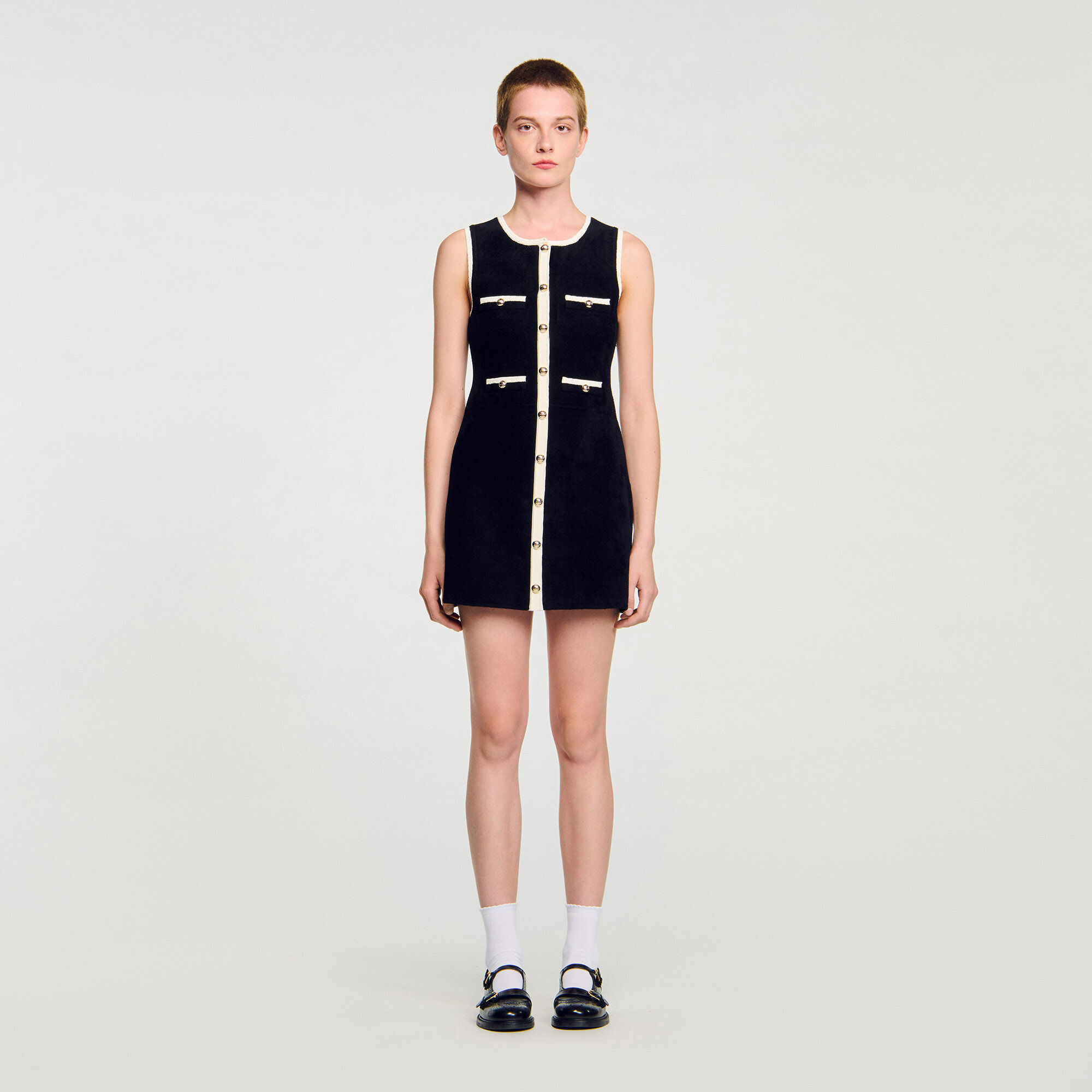Mini robe en tricot de velours