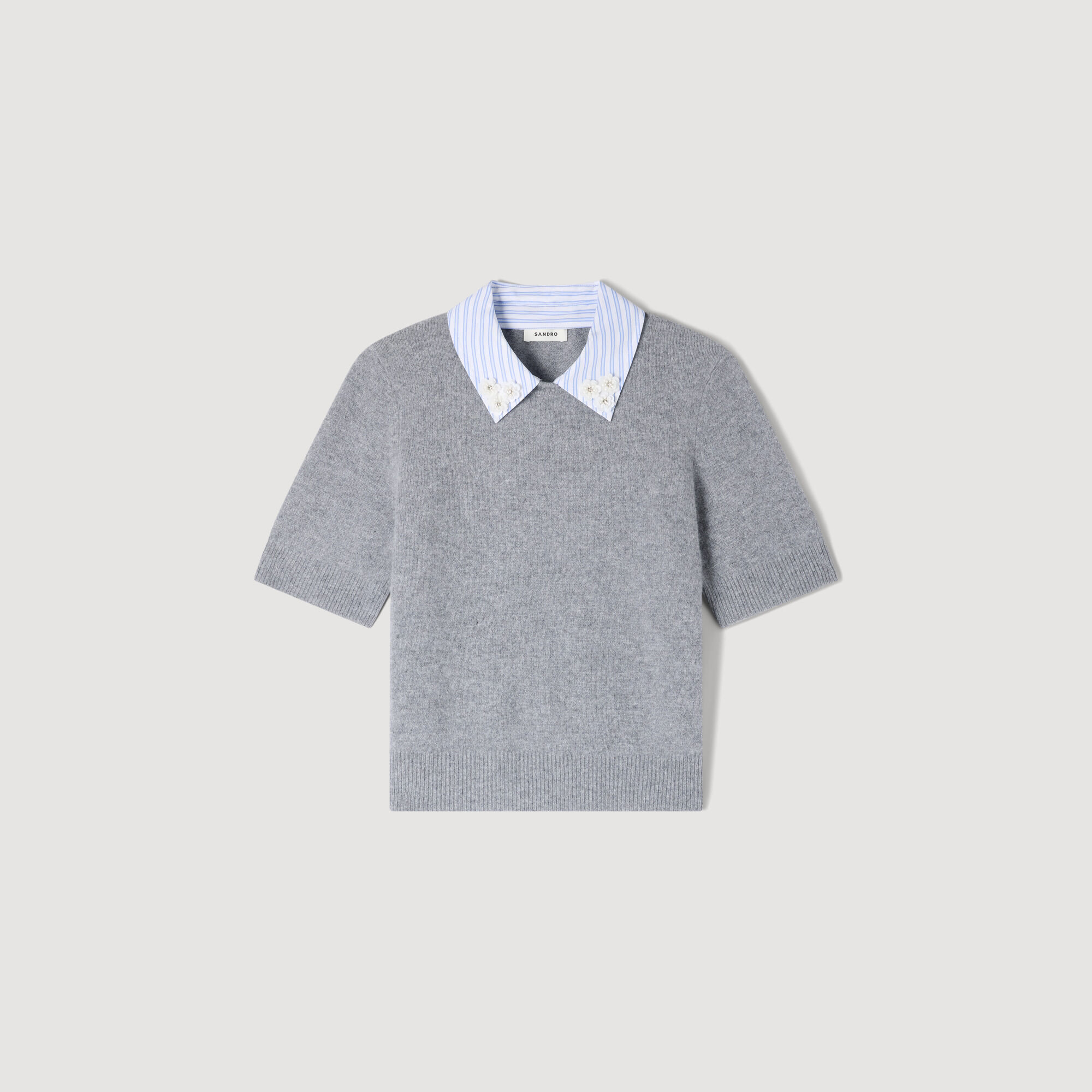 Pull à col détachable en laine