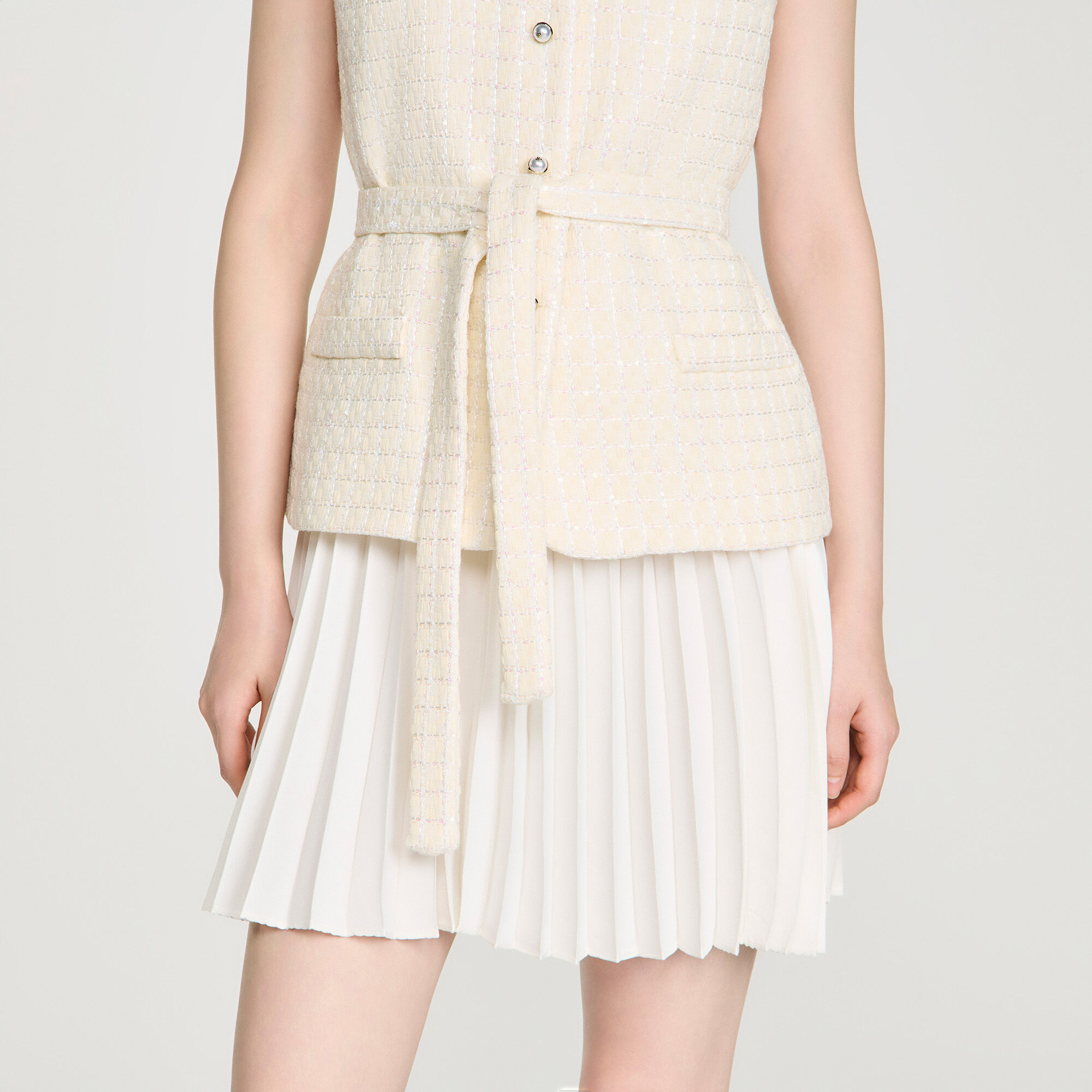 Robe mini à deux matières