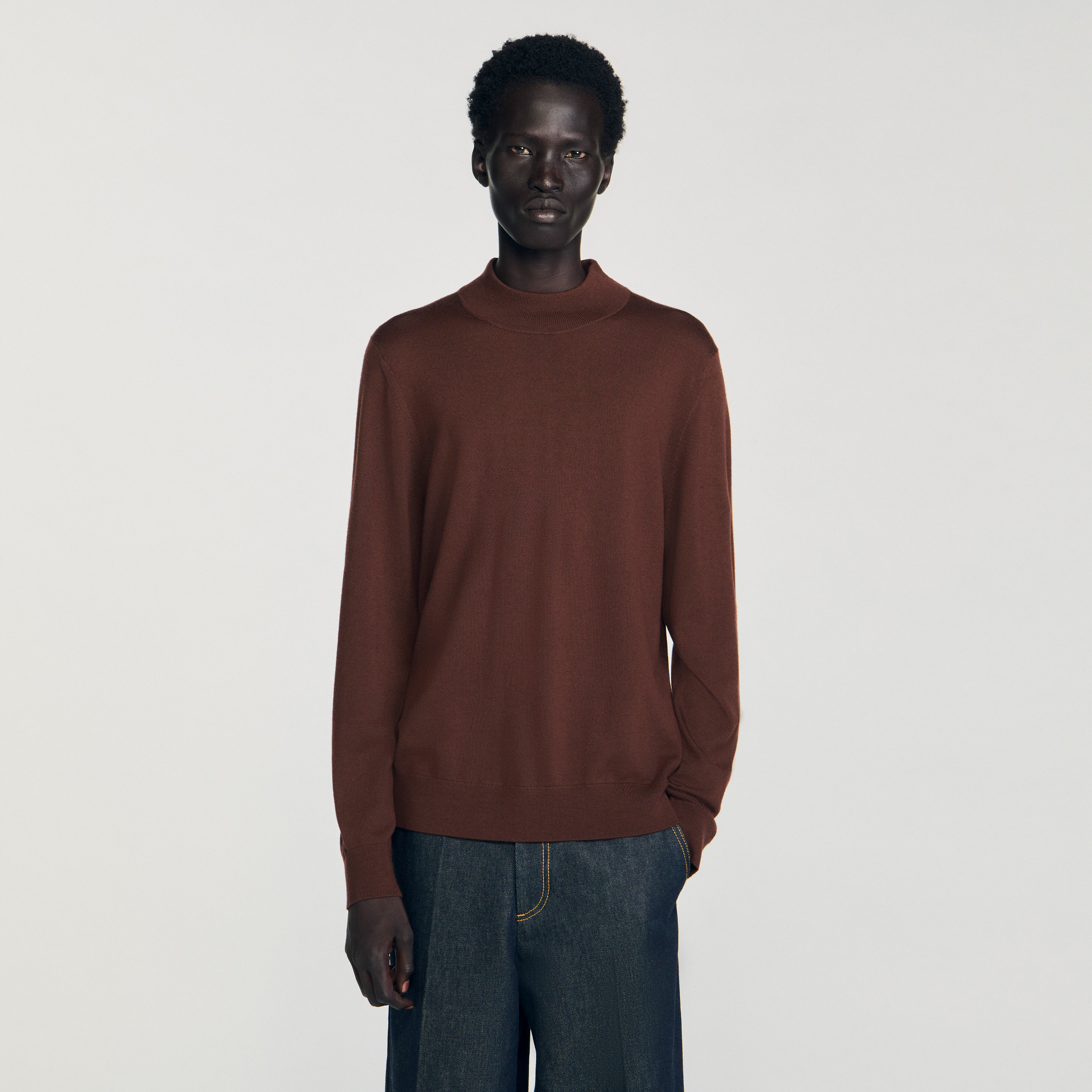 Pull en laine à col haut