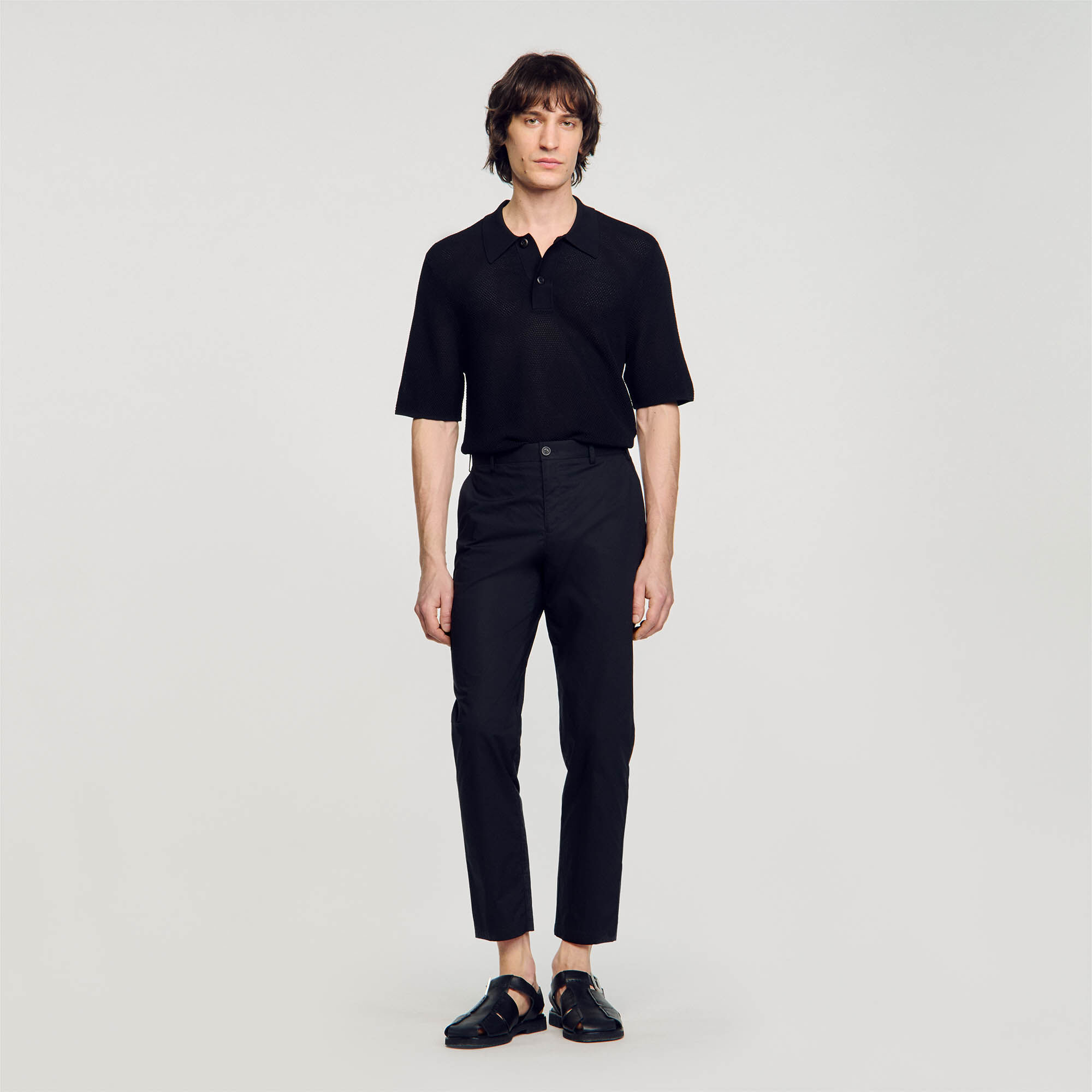 Pantalons en coton coupe carotte