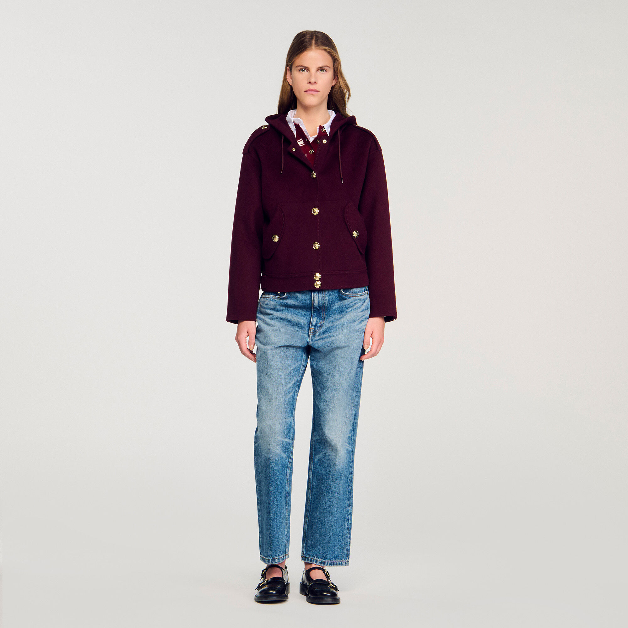 Manteau en laine à double face