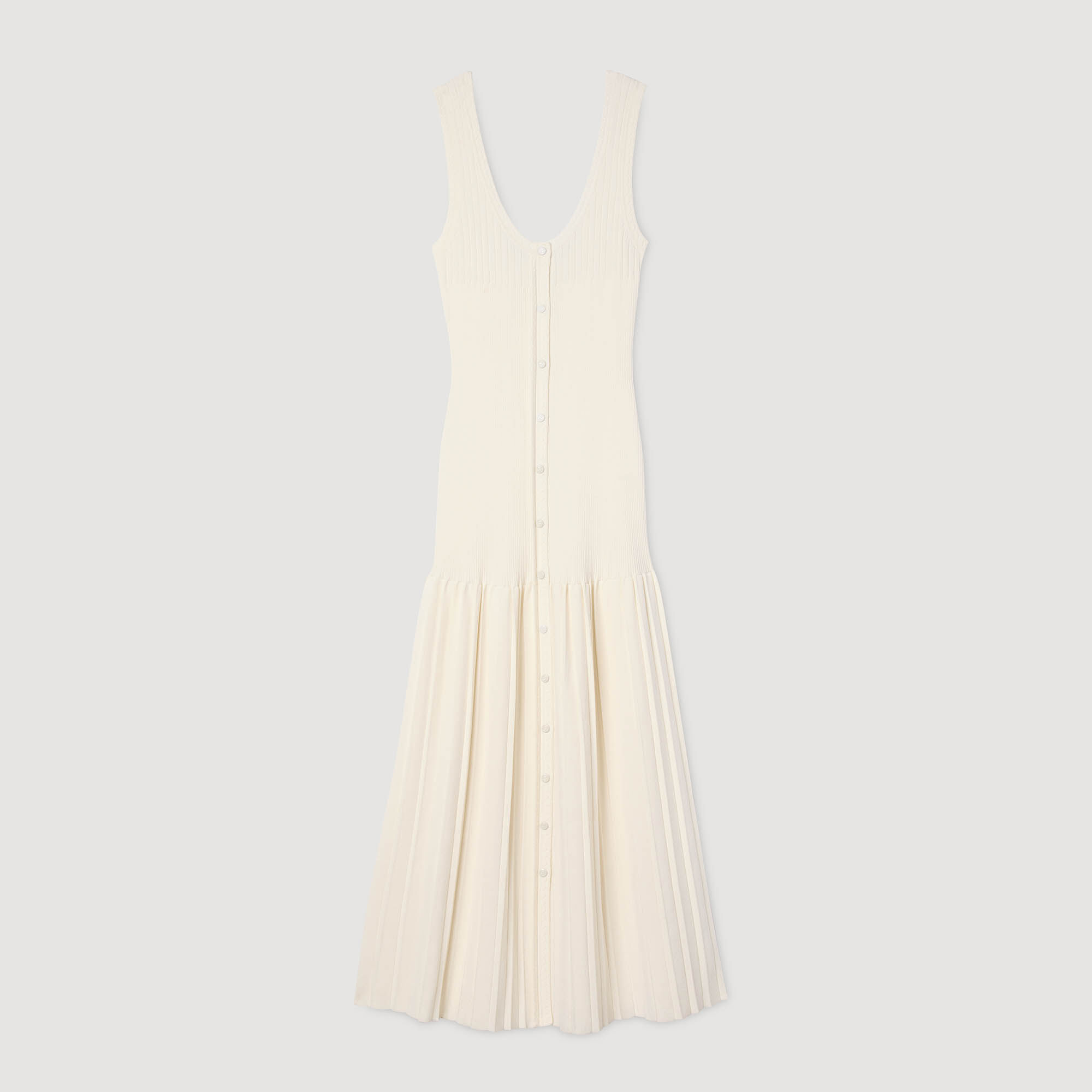Robe maxi en maille à col en V