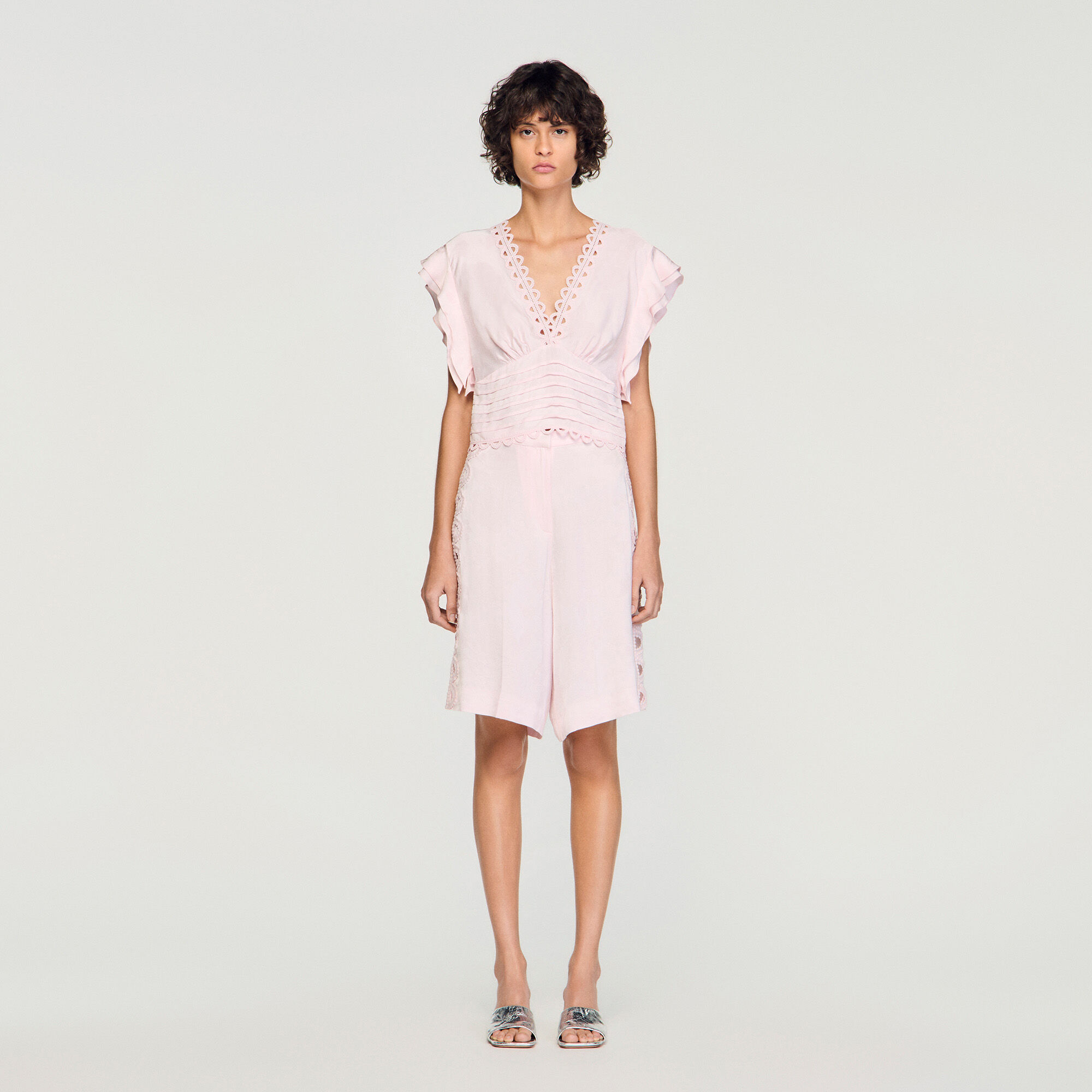 Shorts Bermuda jacquard fleuris