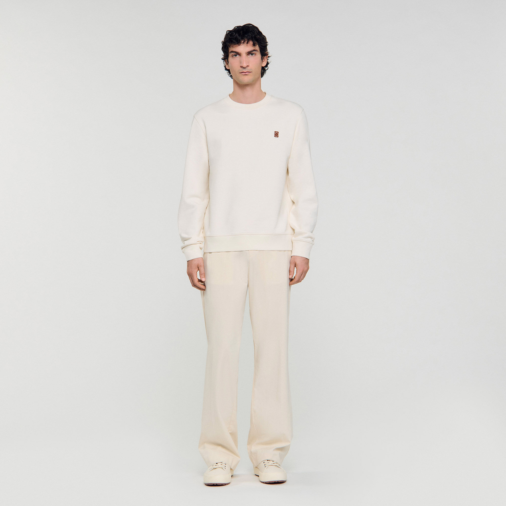 Sweat-shirt oversize avec patch en cuir