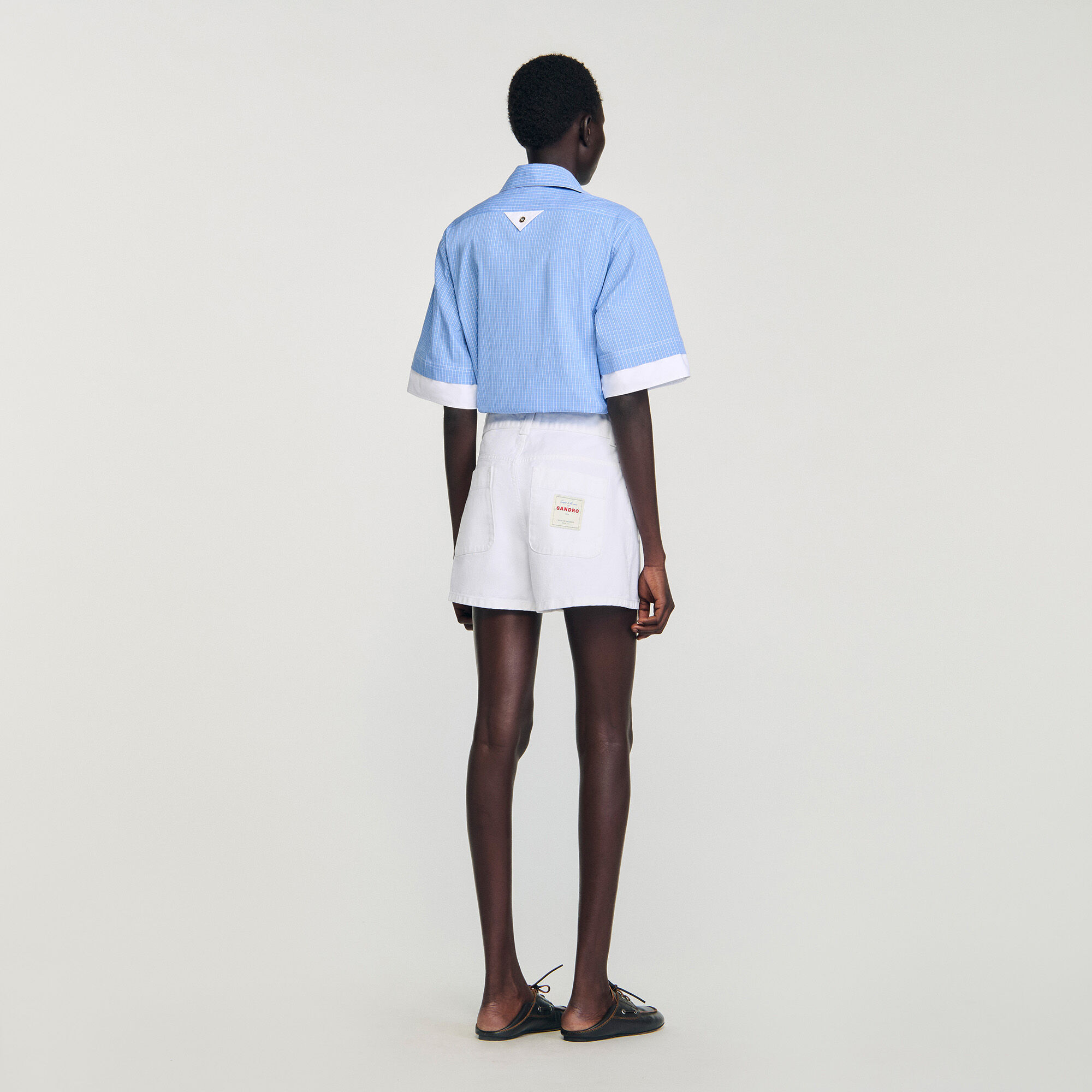 Shorts en denim à taille haute