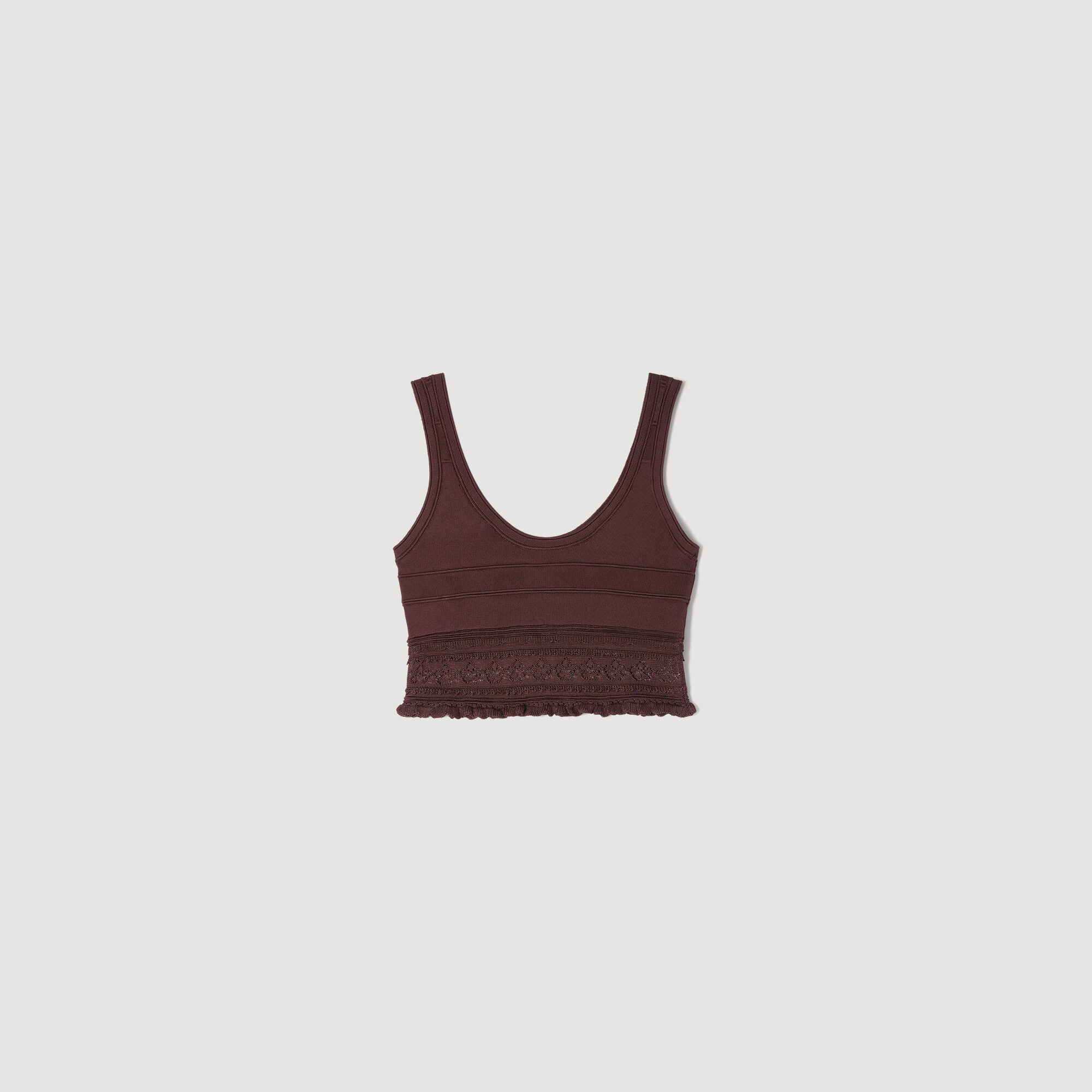 Haut crop en maille pointelle