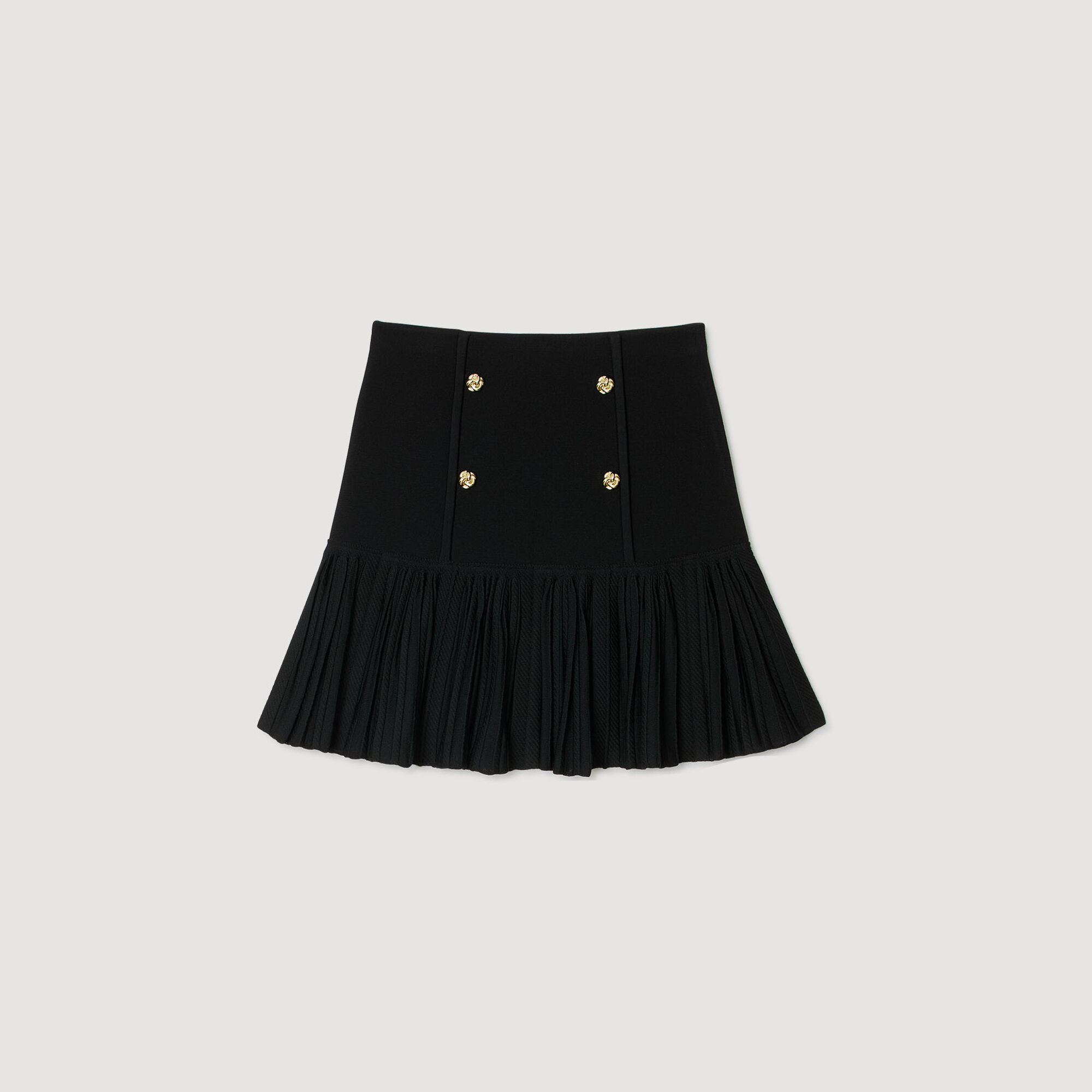 Mini jupe fine maille plissée