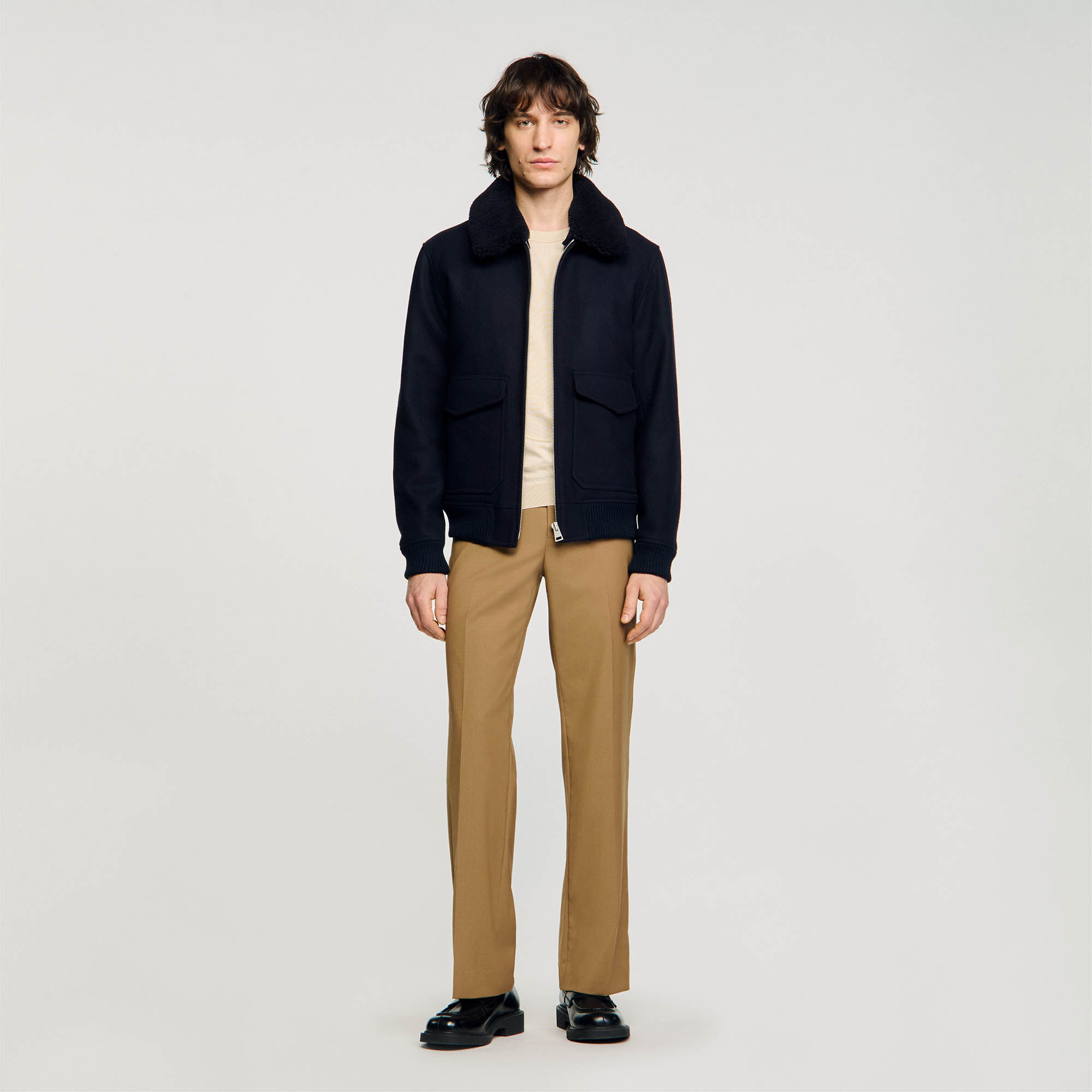Manteau d'aviateur en laine