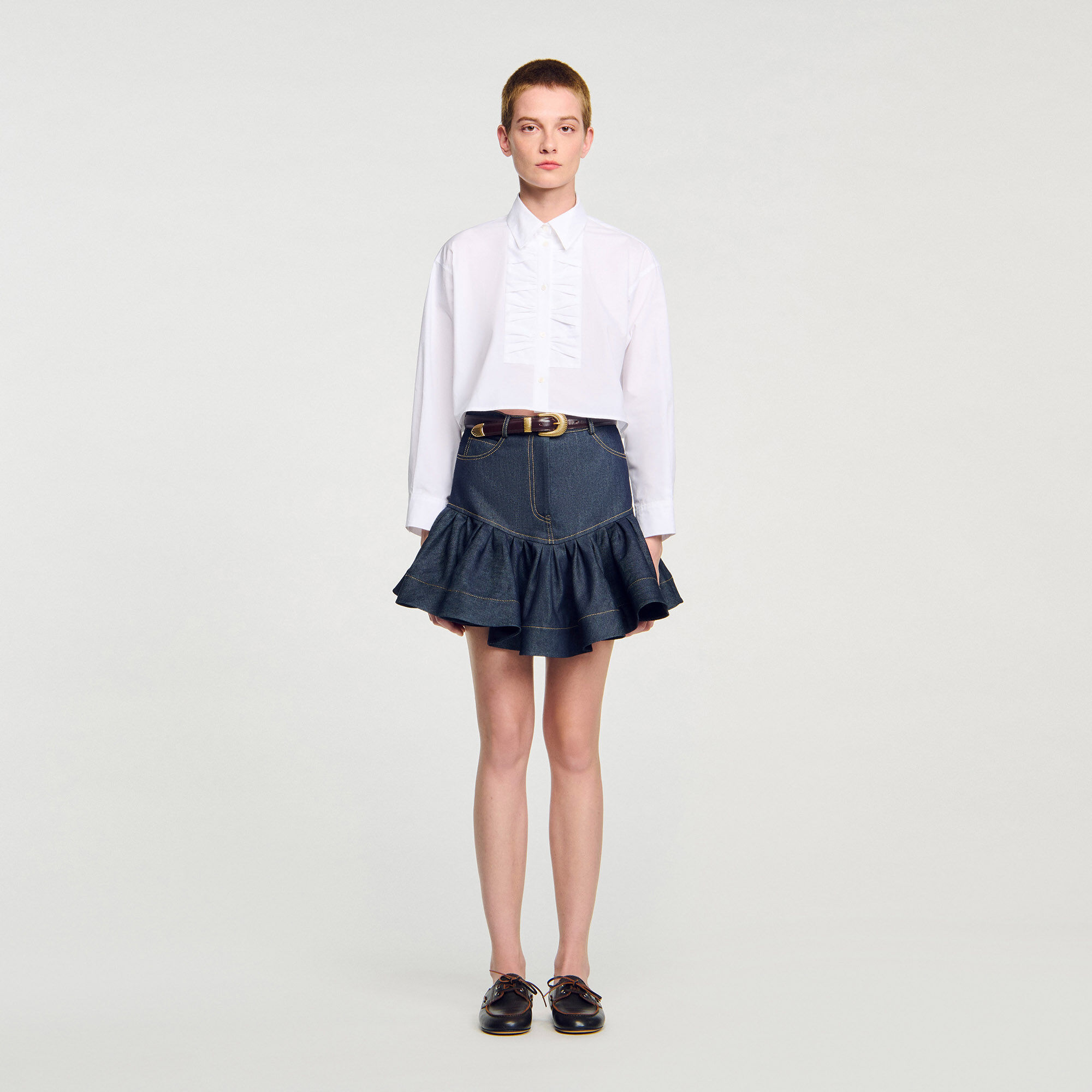 Chemise courte avec détail de nœud