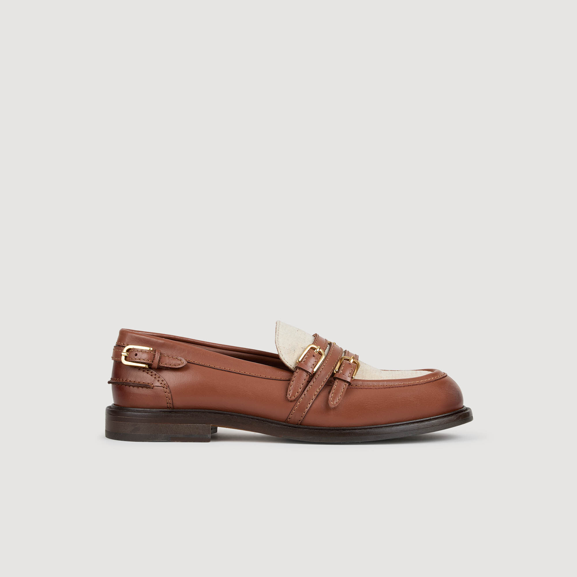 Chaussures en cuir à brides contrastantes