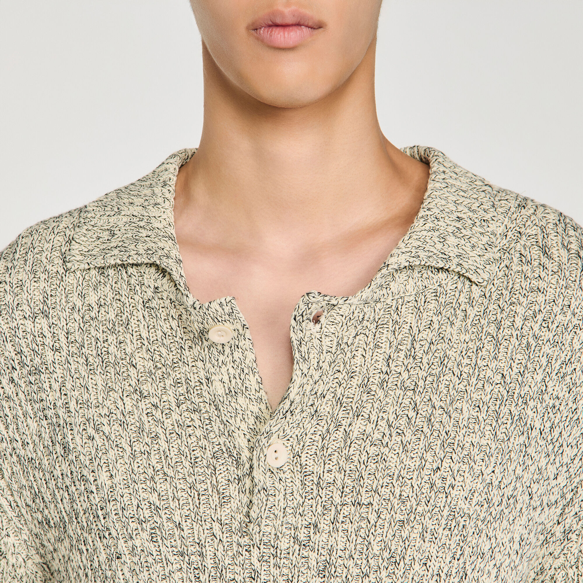 Pull-over en coton à motif marl