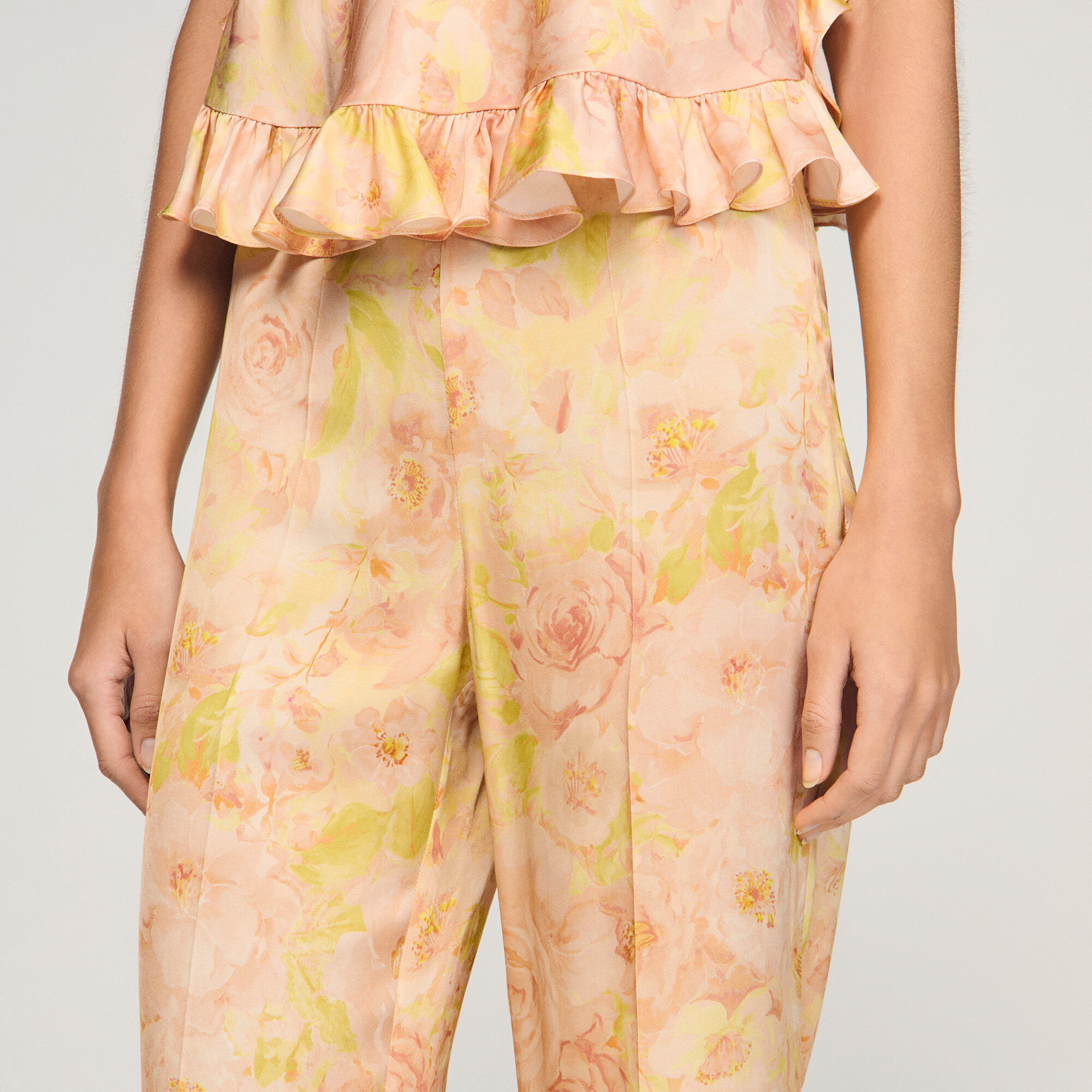 Pantalons fluides imprimé floral