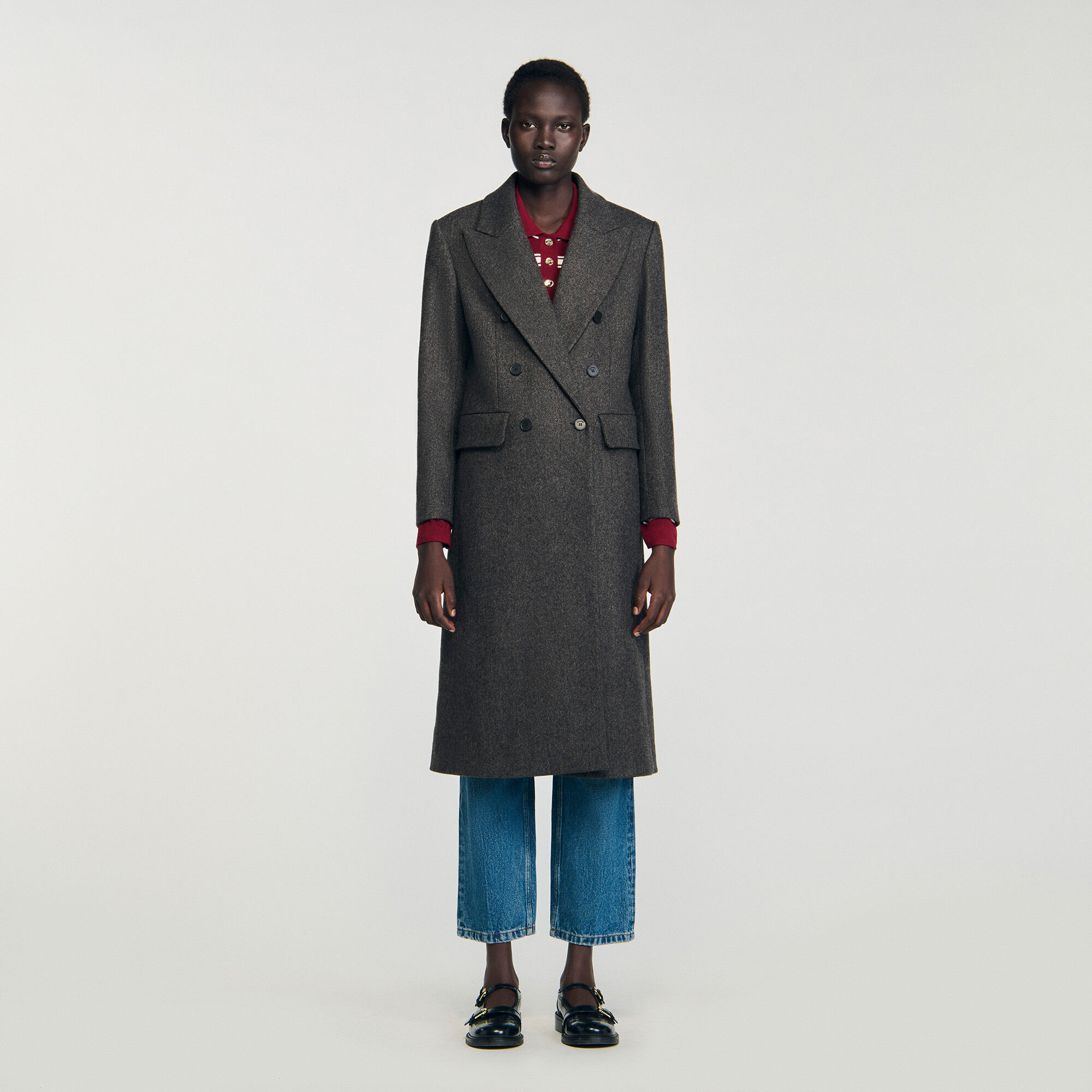 Manteau ajusté à revers doubles