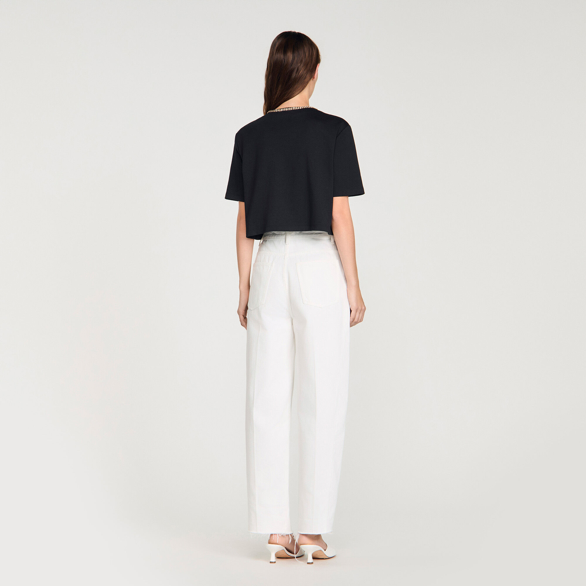 T-shirt cropped strass