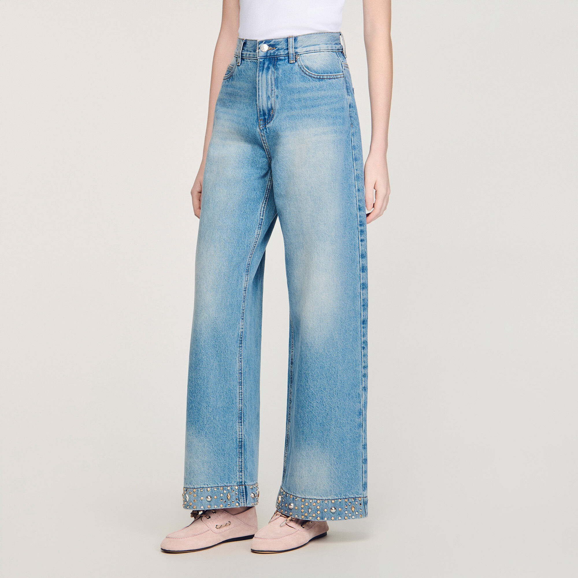 Jean droit strass
