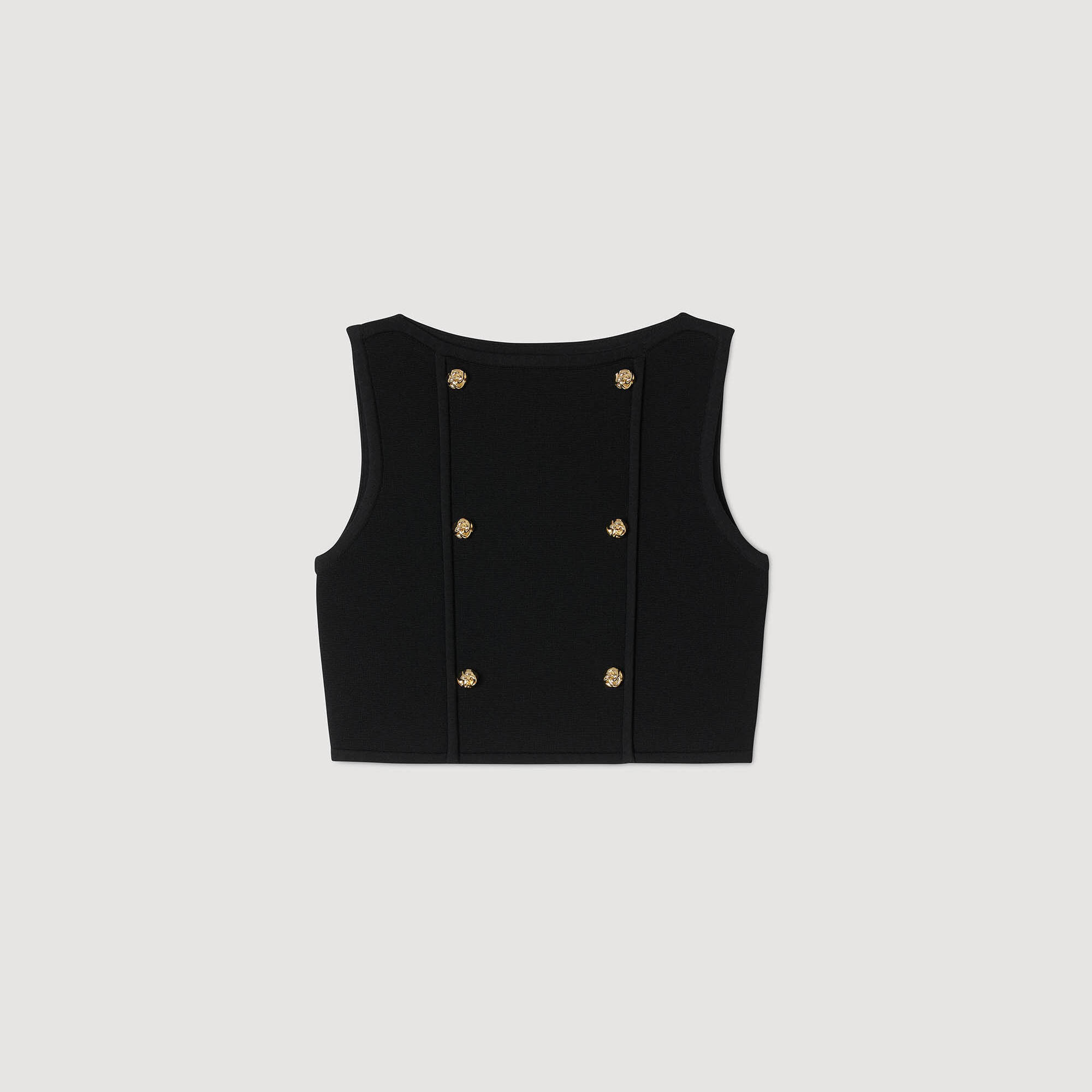 Pull tricot cropped à boutons