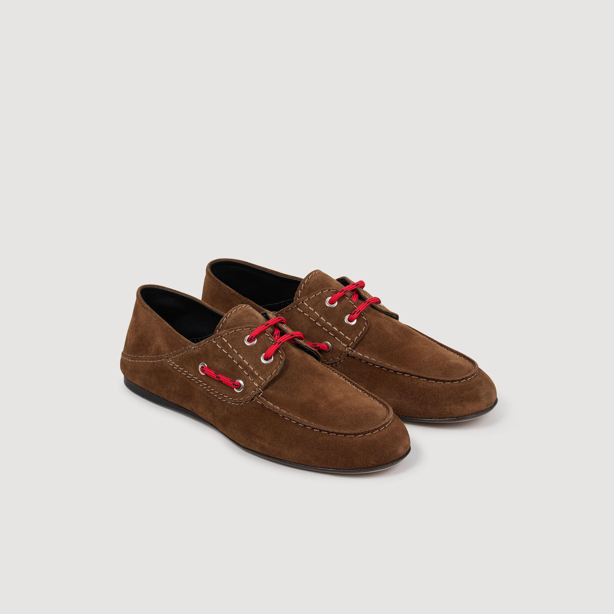 Chaussures de bateau à lacets en daim