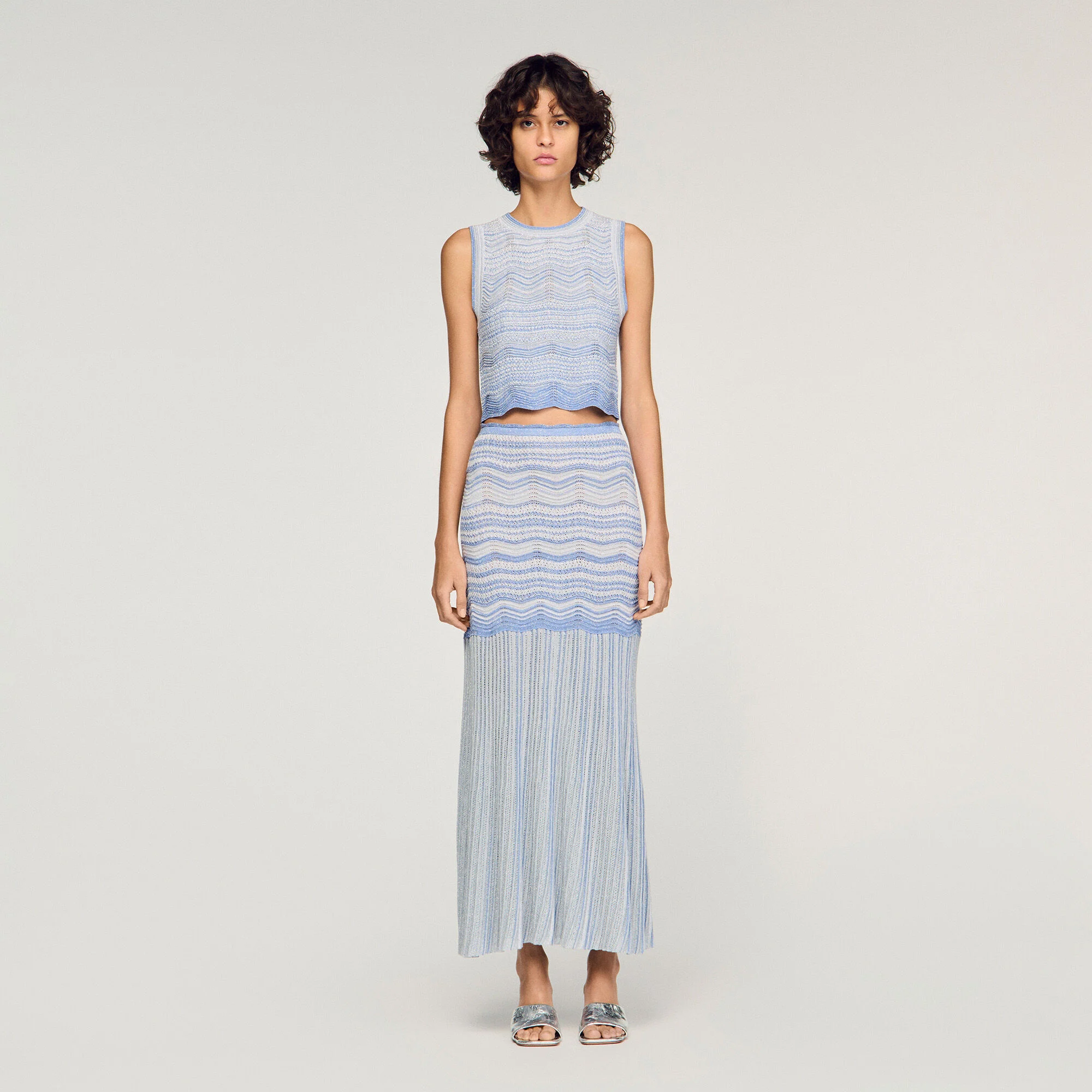 Jupe maxi en tricot décoratif