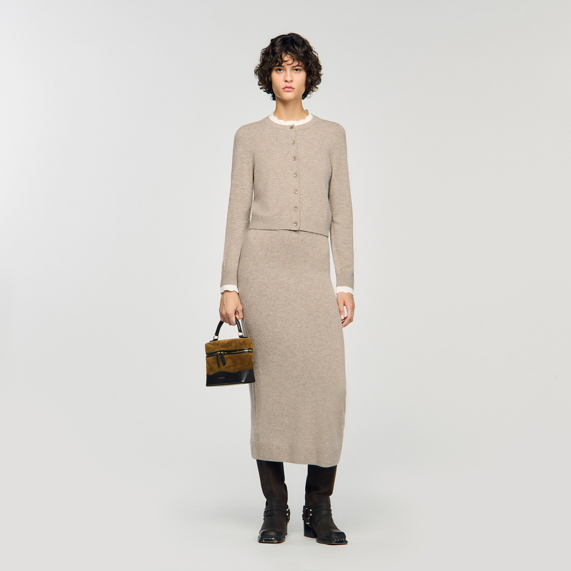 Sac à maquillage en cuir et daim TANGOLINO